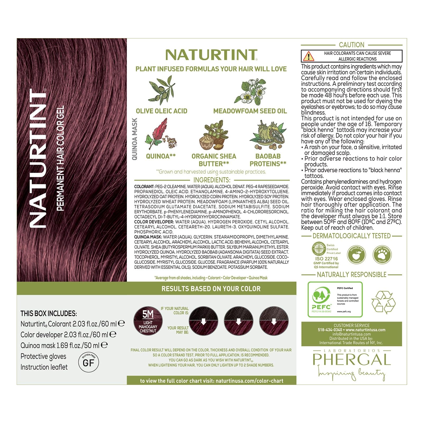 Foto 4 | Color De Pelo Naturtint, 5 M, Color Caoba Claro, Castaño, Paquete De 6 Unidades - Venta Internacional.