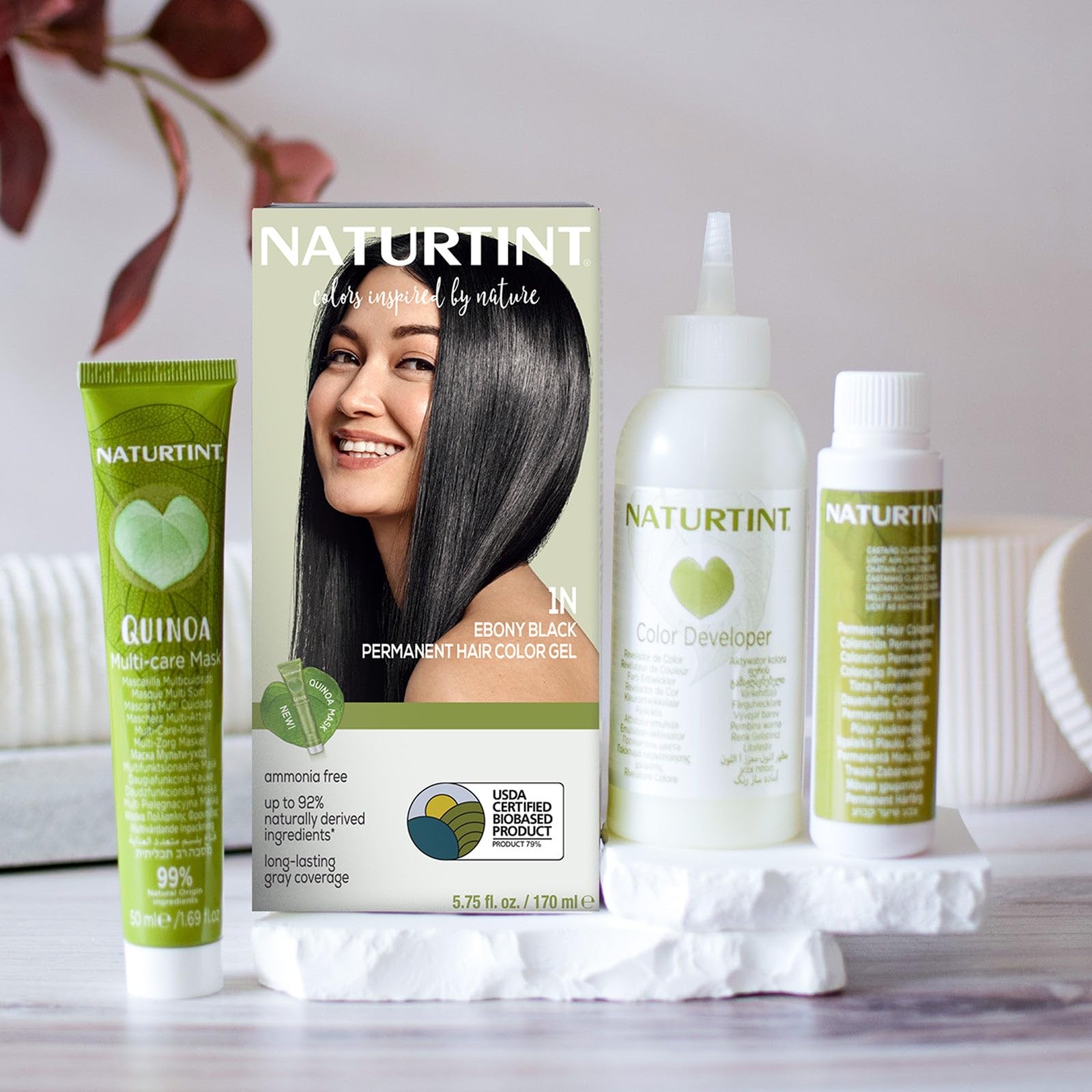 Foto 7 pulgar | Tinte De Pelo Naturtint 1n Ebony Black Permanent Vegan - Venta Internacional.
