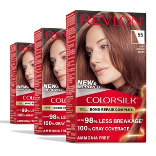 Foto 1 | Tinte Para El Cabello Revlon Colorsilk 55, Marrón Rojizo Claro, 100 Ml X 3 - Venta Internacional.