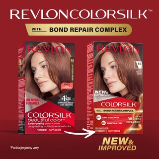Foto 2 | Tinte Para El Cabello Revlon Colorsilk 55, Marrón Rojizo Claro, 100 Ml X 3 - Venta Internacional.