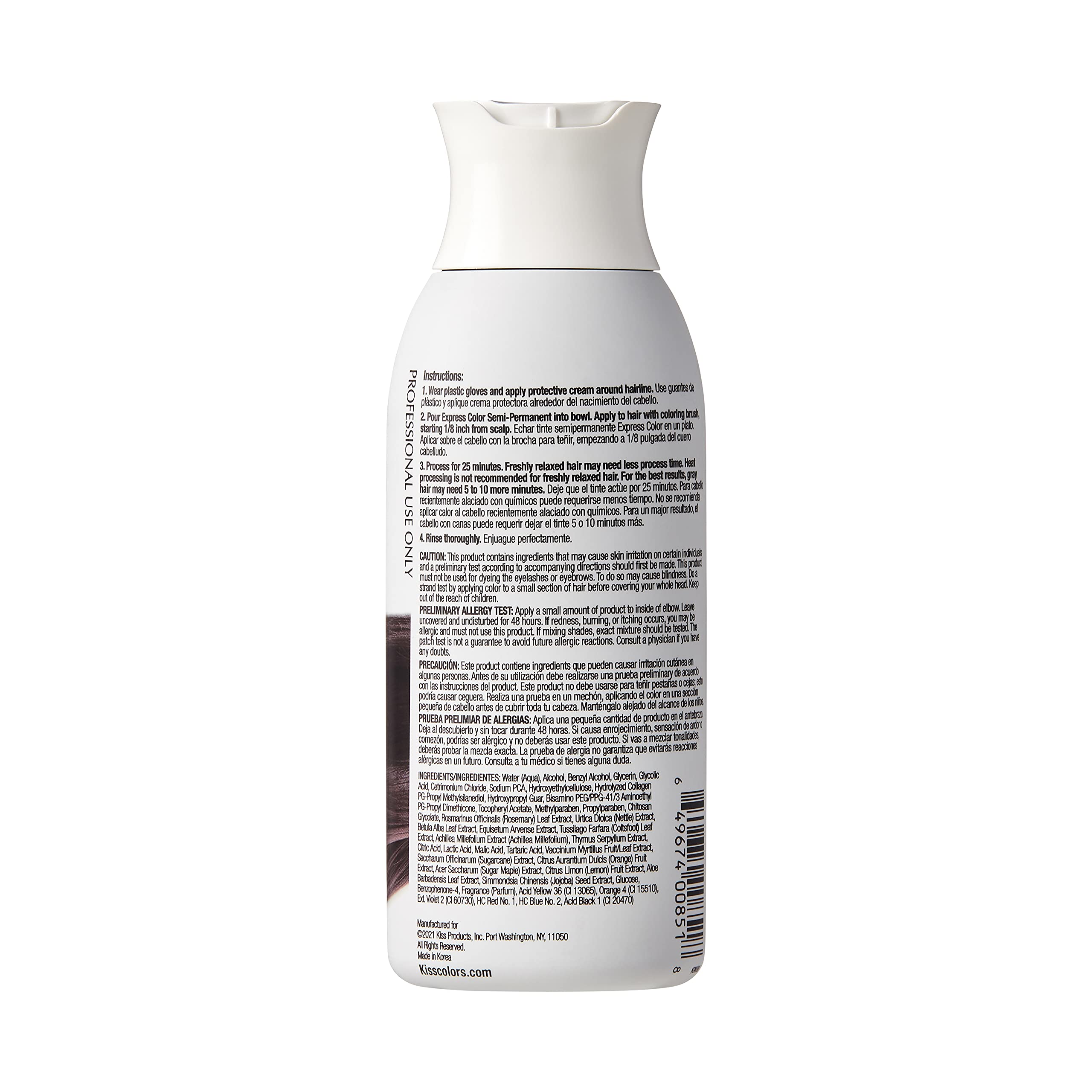 Foto 2 | Tinte De Pelo Semipermanente Kiss Express, Negro Intenso, 100 Ml, 2 Unidades - Venta Internacional.