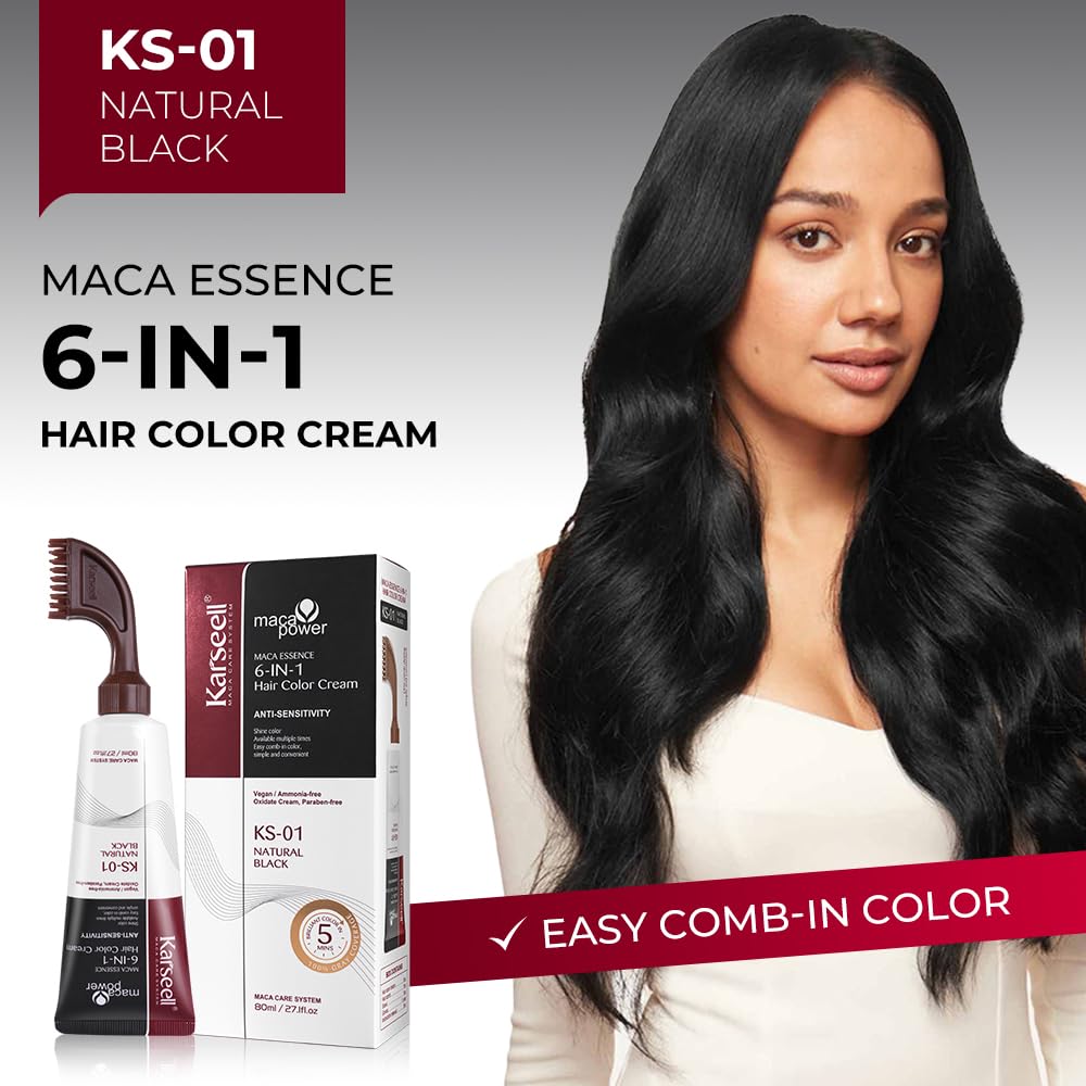 Foto 3 pulgar | Tinte Para El Cabello Karseell Easy Pein-color Para Hombre, 80 Ml, Negro - Venta Internacional.