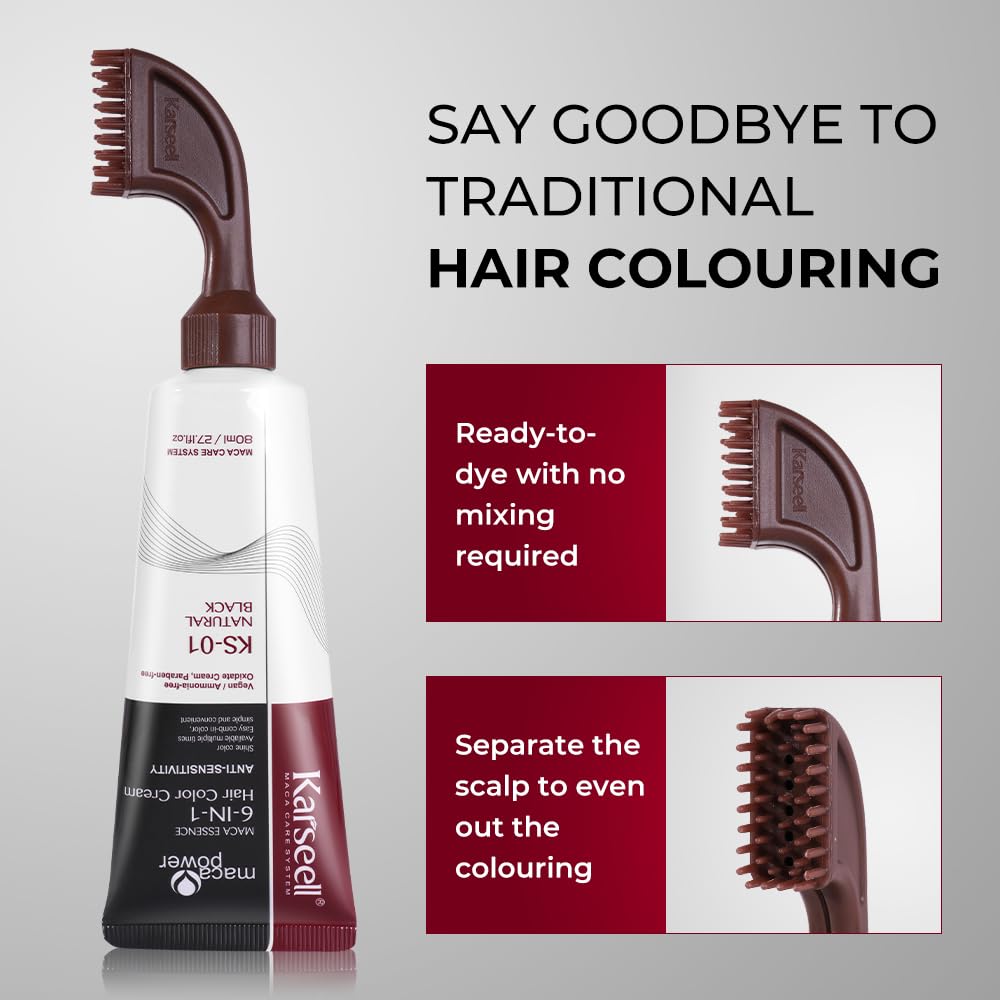 Foto 5 pulgar | Tinte Para El Cabello Karseell Easy Pein-color Para Hombre, 80 Ml, Negro - Venta Internacional.