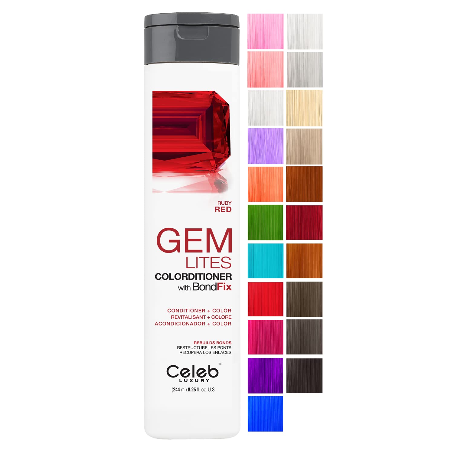 Foto 1 | Colorditioner Celeb Luxury Gem Lites, Rojo Rubí, Para Cabello, 250 Ml - Venta Internacional.