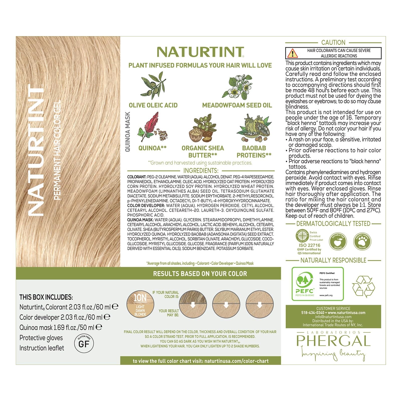 Foto 5 pulgar | Color De Cabello Naturtint 10n Light Dawn Blonde, Paquete 1 - Venta Internacional.