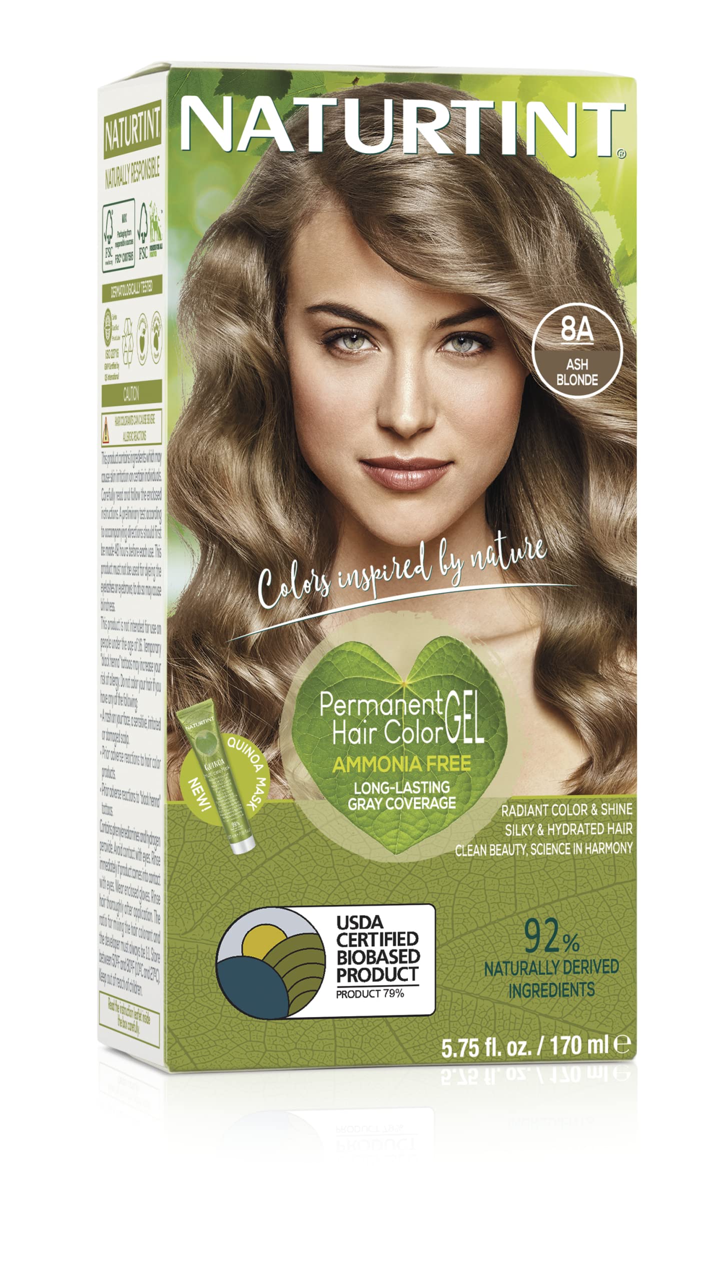 Tinte De Pelo Naturtint Permanent 8a Rubio Ceniza 175 Ml - Venta Internacional.