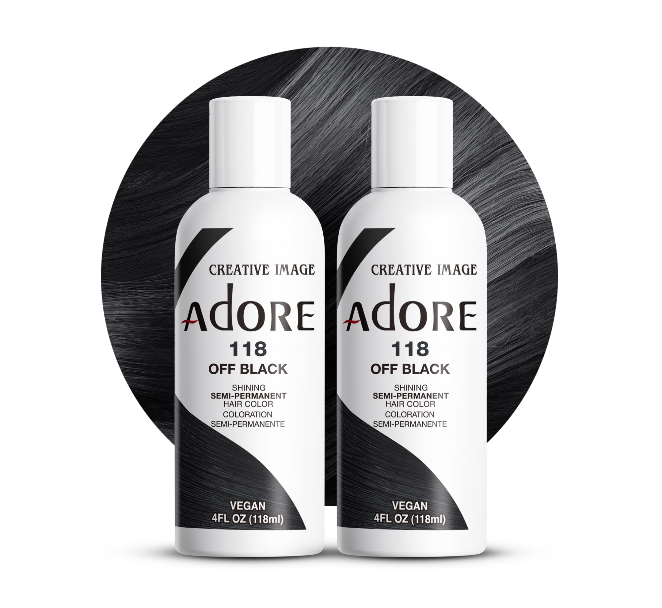 Foto 2 pulgar | Tinte Para El Cabello Adore Semi Permanent Off Black, 118 Ml (paquete De 2) - Venta Internacional.
