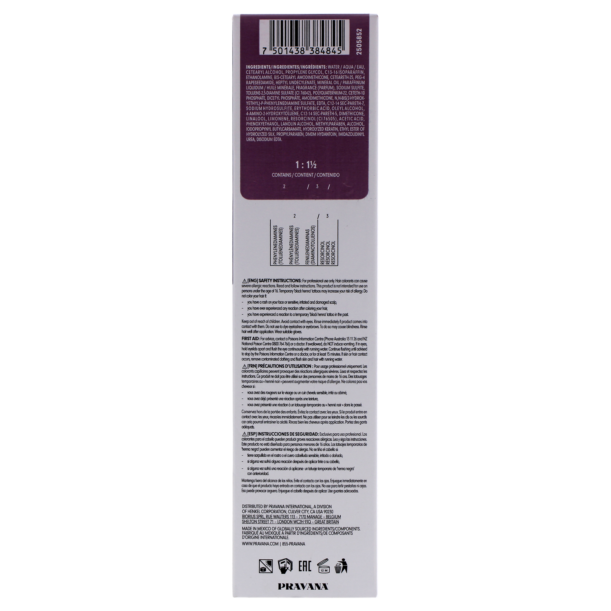 Foto 7 pulgar | Tinte De Pelo Pravana Chromasilk Express Tones Violet 90 Ml - Venta Internacional.