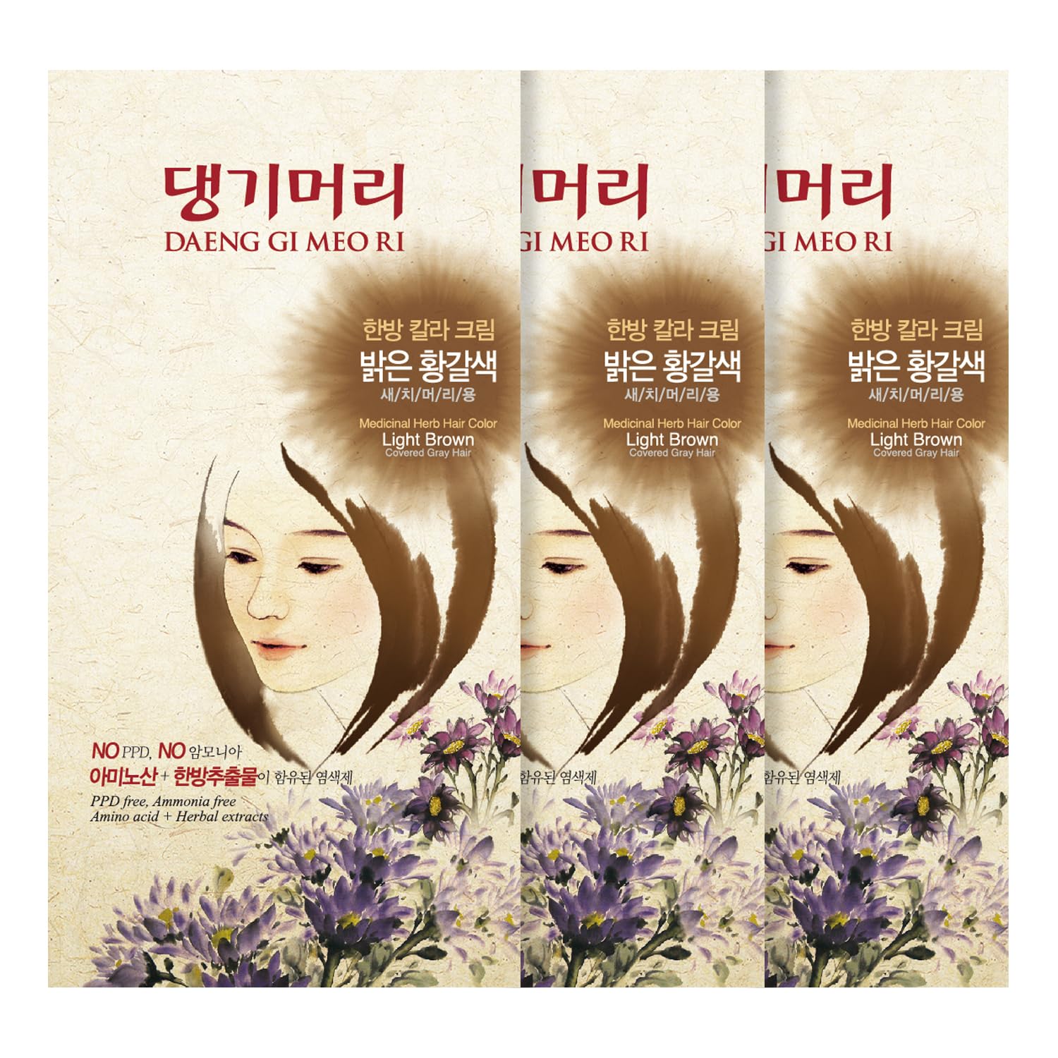 Tinte Para El Cabello En Crema Daeng Gi Meo Ri Castaño Claro 150 Ml X3 - Venta Internacional.
