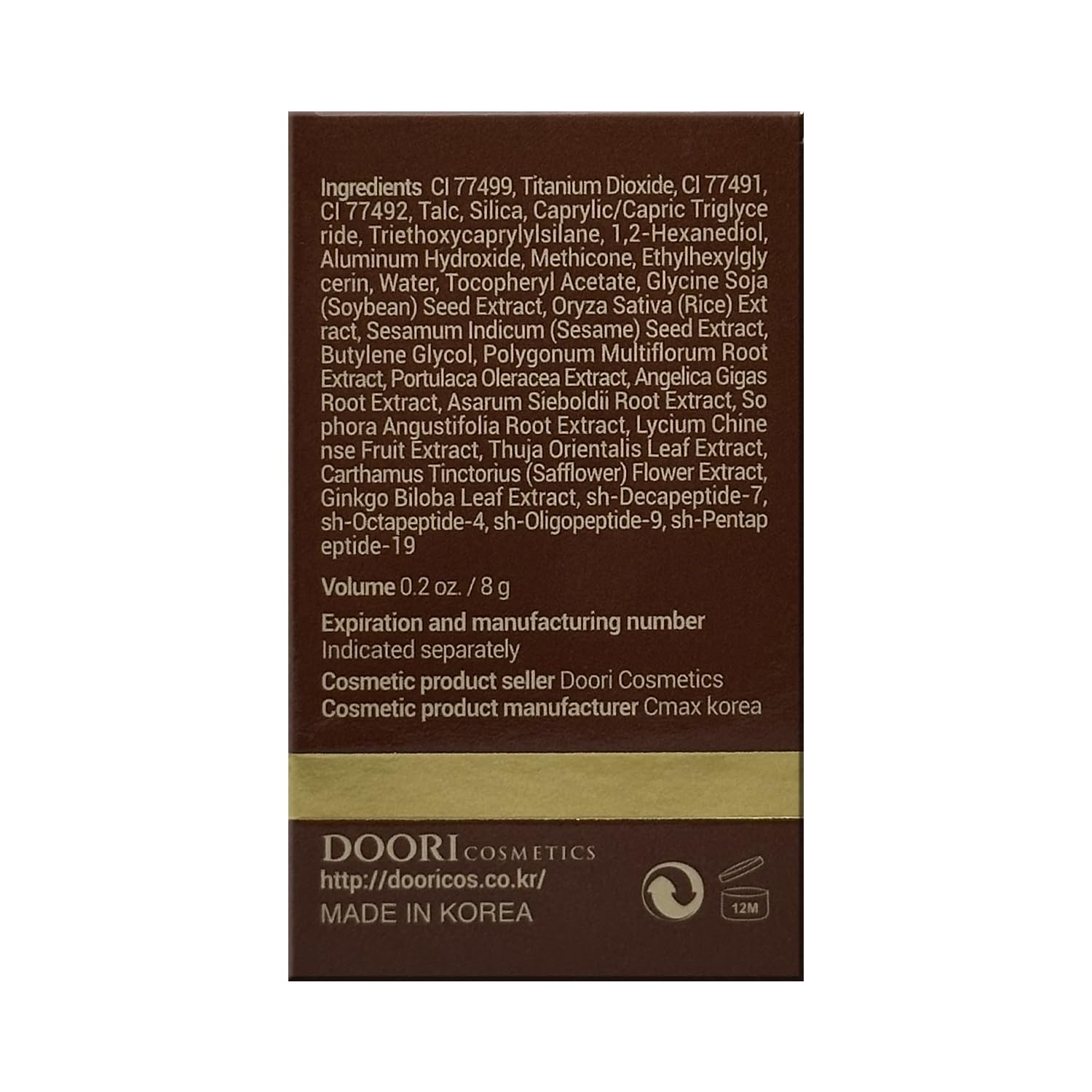 Foto 2 | Cojín Para El Pelo Daeng Gi Meo Ri Ki Gold Quick Natural Brown - Venta Internacional.