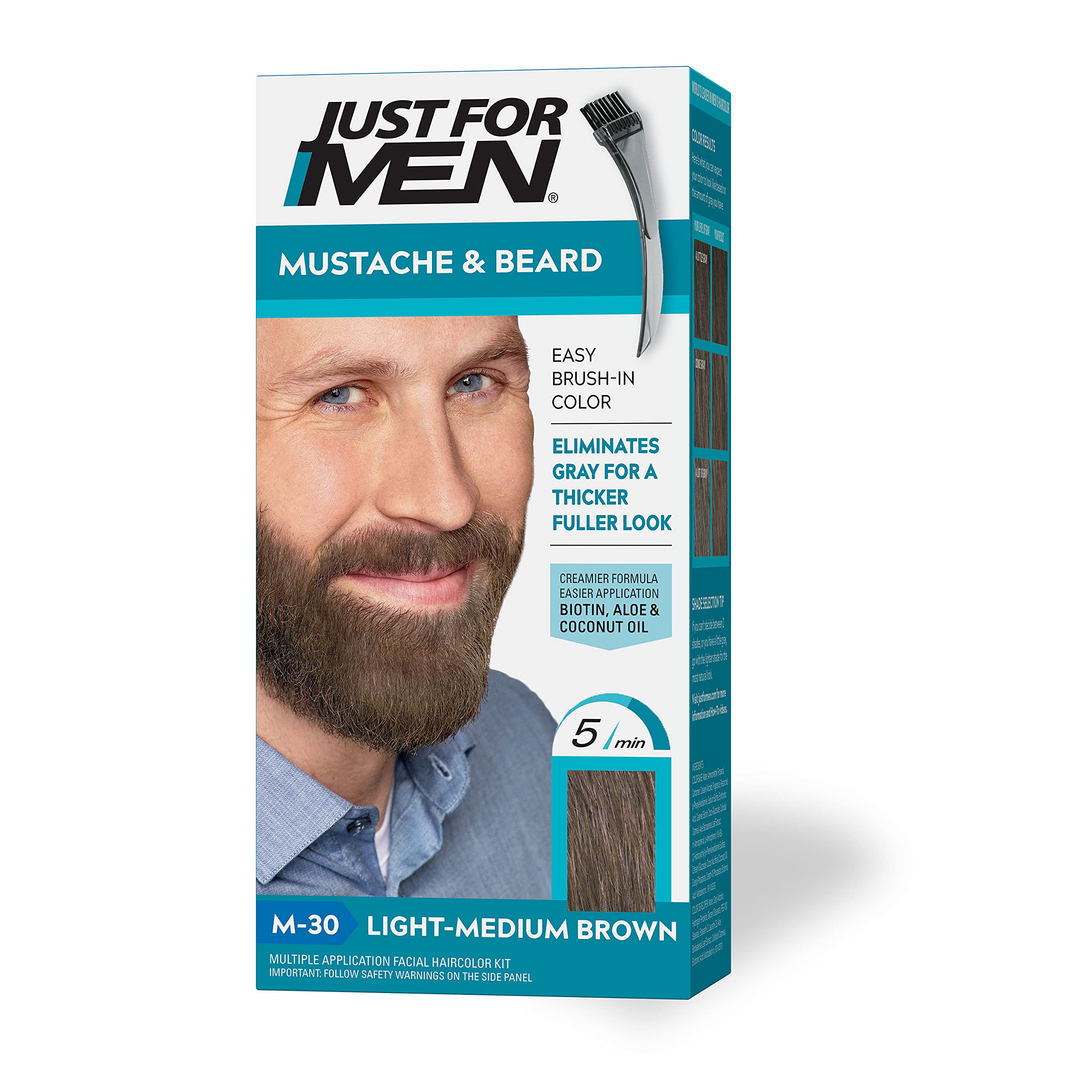 Tinte Para Barba Solo Para Hombre, Bigote Y Barba, Marrón Claro Y Medio - Venta Internacional.