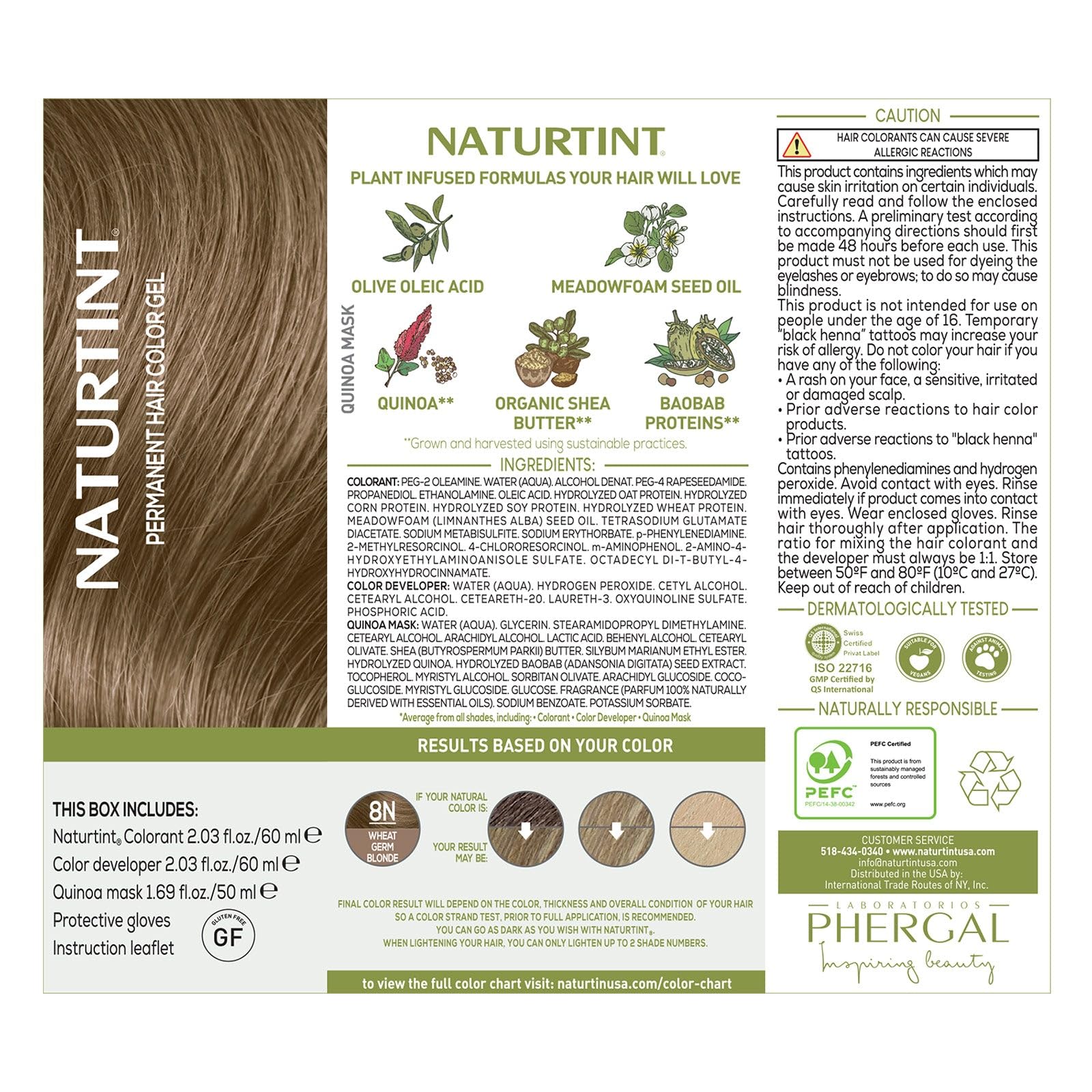 Foto 5 pulgar | Color De Cabello Naturtint 8n Rubio Con Germen De Trigo, Paquete 1, Sin Amoniaco - Venta Internacional.