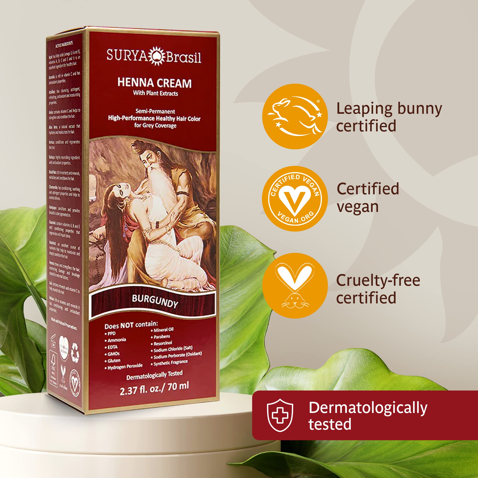 Foto 5 pulgar | Crema De Henna Surya Brasil Borgoña 70 Ml - Venta Internacional.