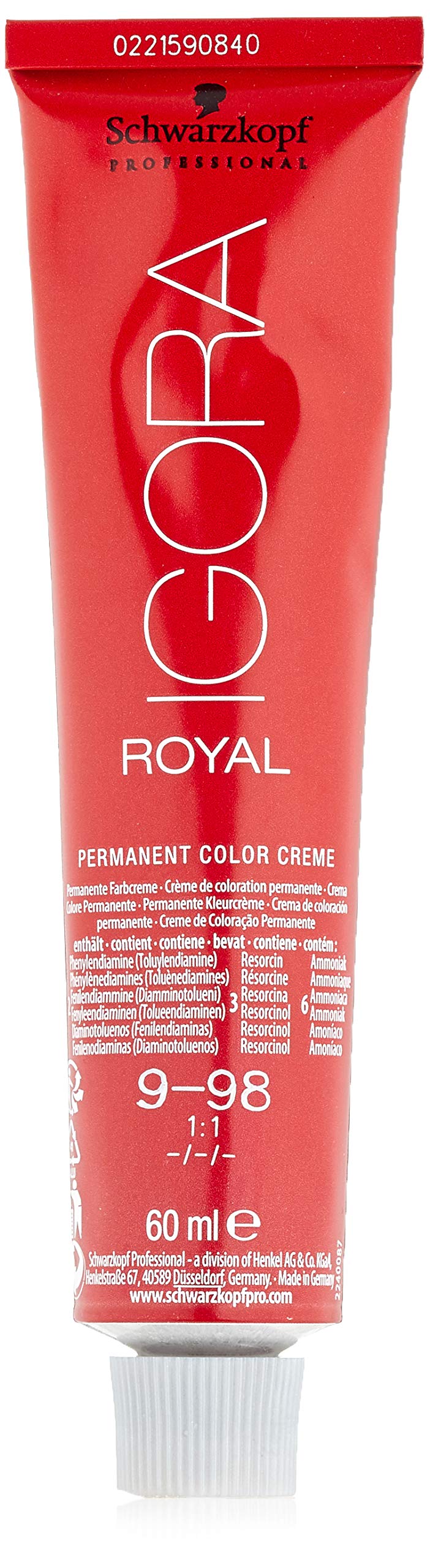 Tinte Para El Cabello Schwarzkopf Professional Igora Royal 9-98 60 Ml - Venta Internacional.