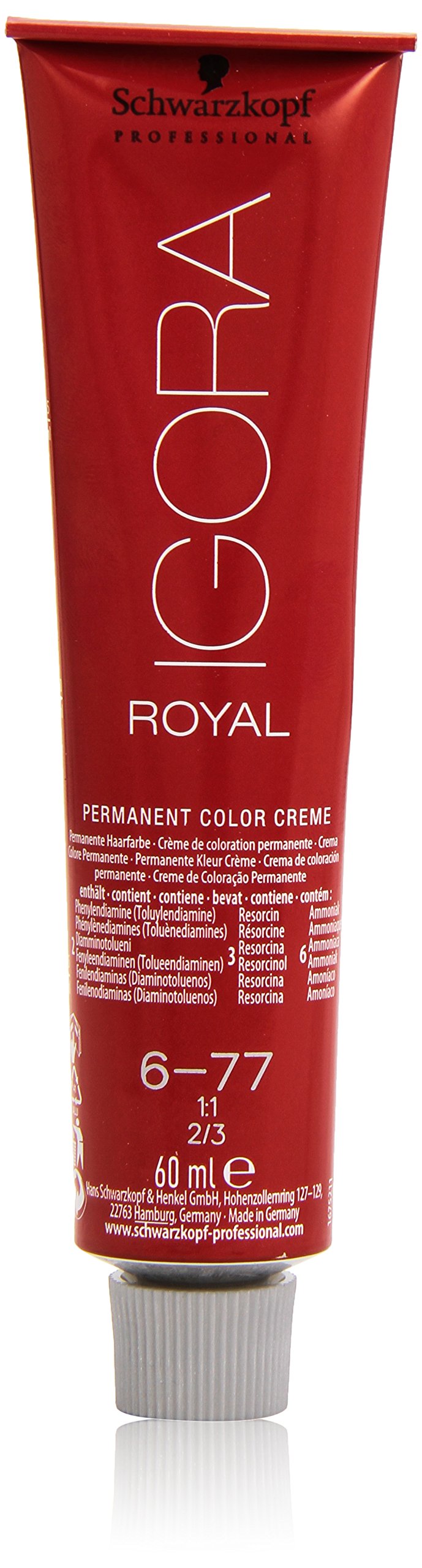 Tinte Para El Cabello Schwarzkopf Igora Royal 6-77 Dark Blonde Copper - Venta Internacional.
