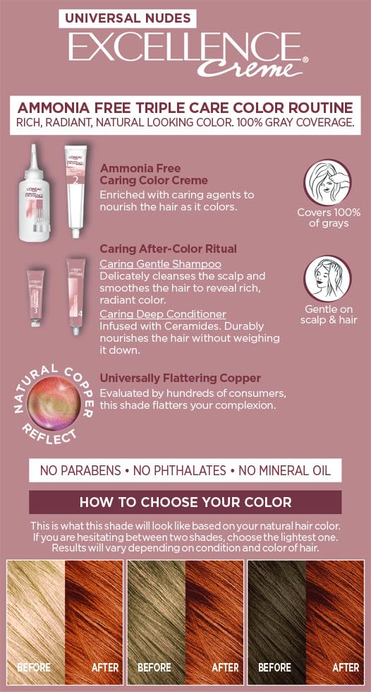 Foto 7 | Tinte Para El Cabello L'oreal Paris Excellence Universal Nudes 7nr Copper - Venta Internacional.