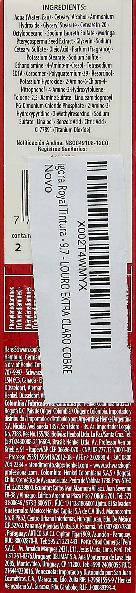 Foto 4 pulgar | Tinte De Pelo Schwarzkopf Professional Igora Royal 9-7 60g - Venta Internacional.