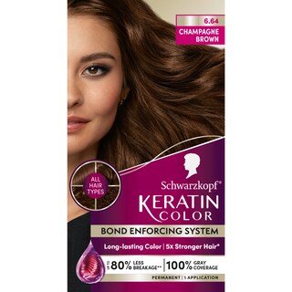 Foto 1 | Tinte Para El Cabello Schwarzkopf Keratin Color 6.64 Champagne Brown - Venta Internacional.