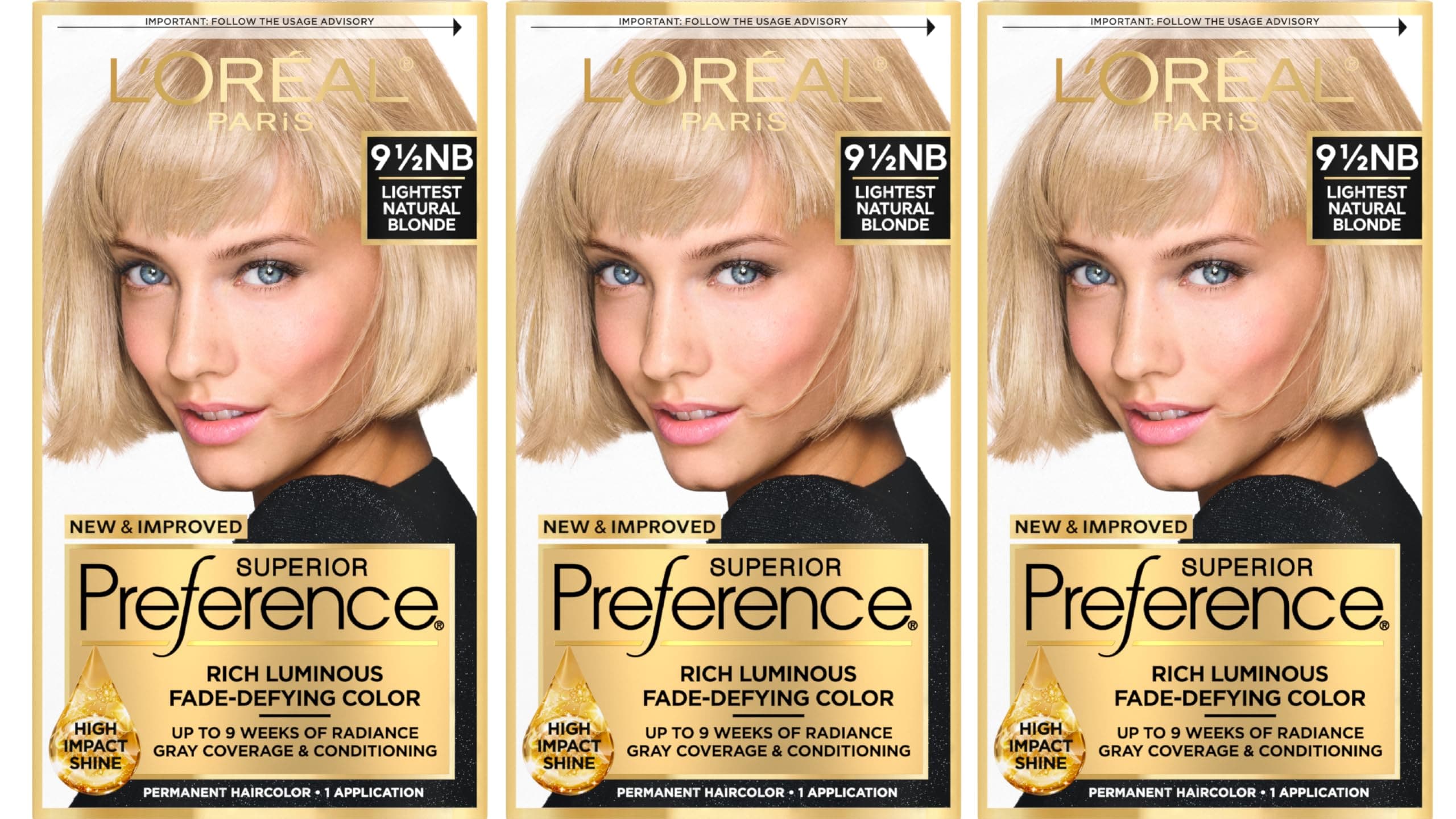 Tinte para Cabello L'Oréal Paris 9 1/2 NB Rubio Natural más Claro 3 Piezas - Venta Internacional $1,399