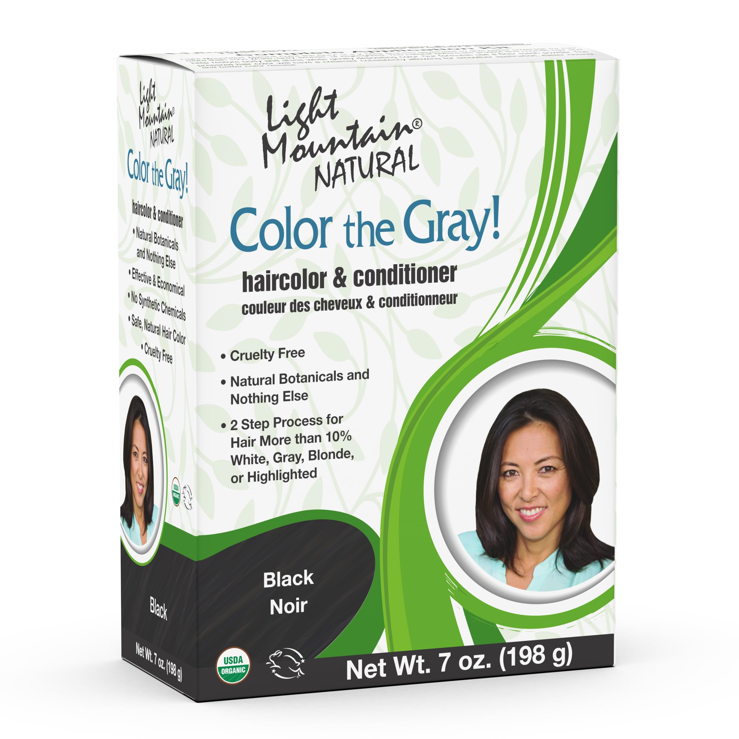 Tinte Para El Cabello Light Mountain Henna Color The Grey Black 200 Ml - Venta Internacional.