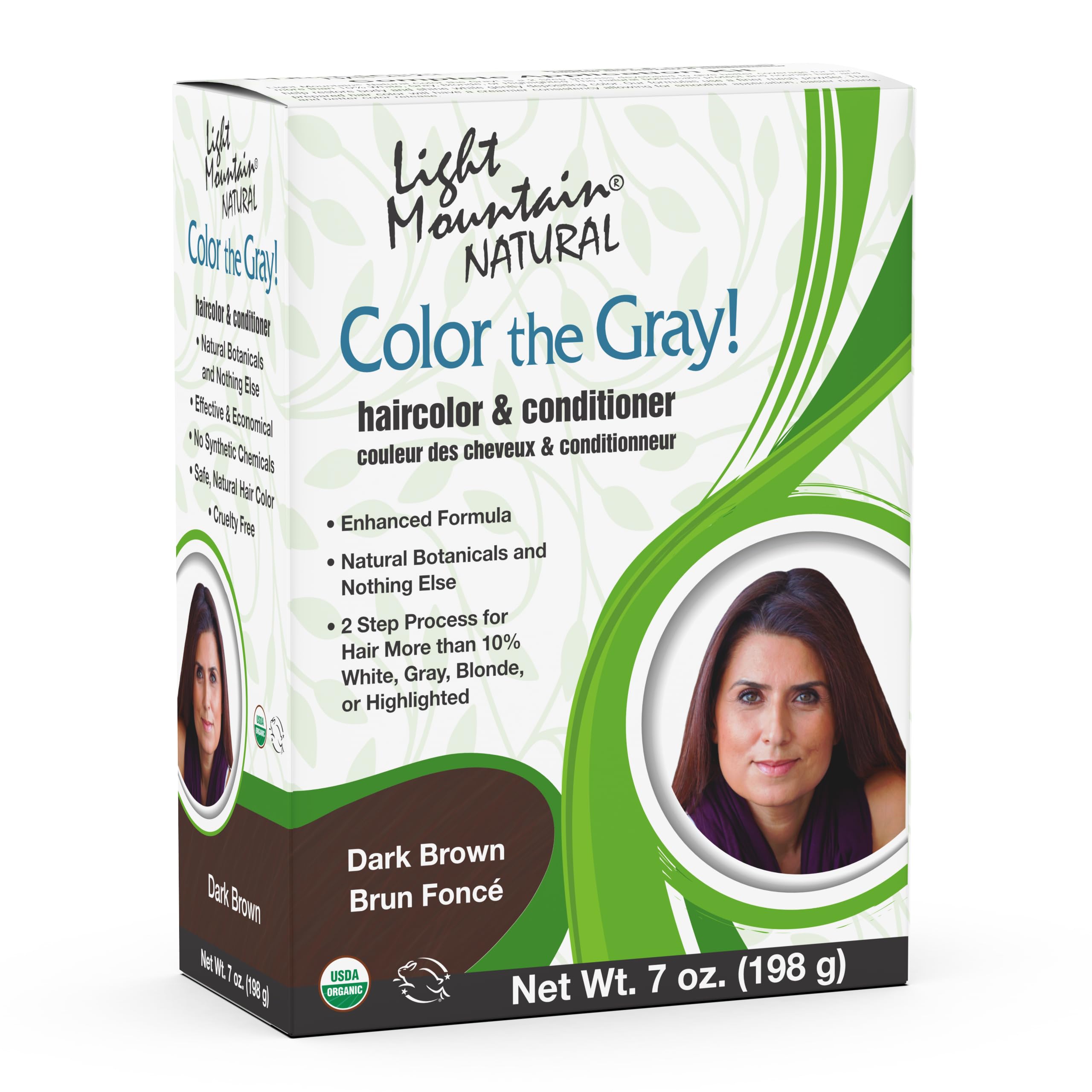 Tinte Para El Cabello Light Mountain Henna Color The Grey Dark Brown 200 Ml - Venta Internacional.