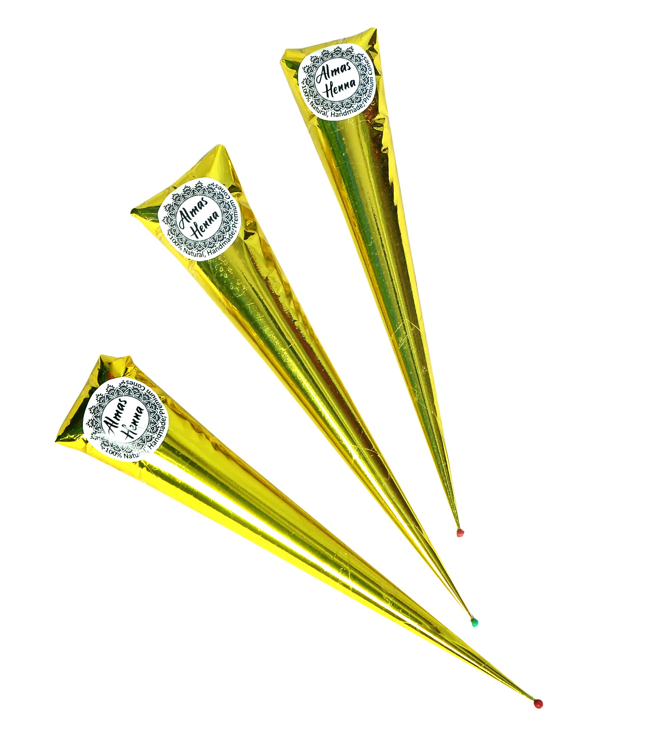 Tinte Para Cabello 100% Natural Henna Cones Almas  Marrón Rojizo  3 X 30 G - Venta Internacional.