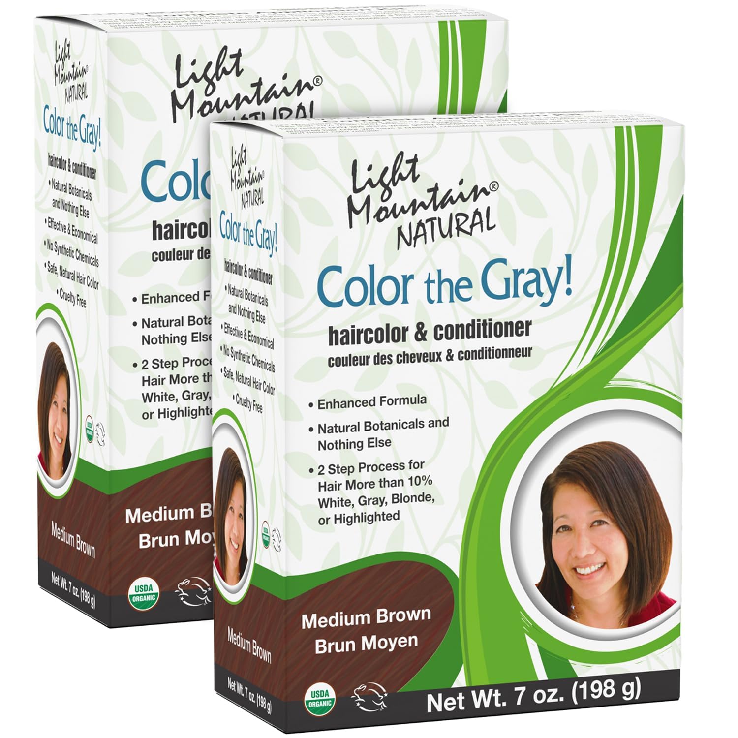 Tinte Para El Cabello Light Mountain Henna Color The Grey Medium Brown 200 Ml - Venta Internacional.