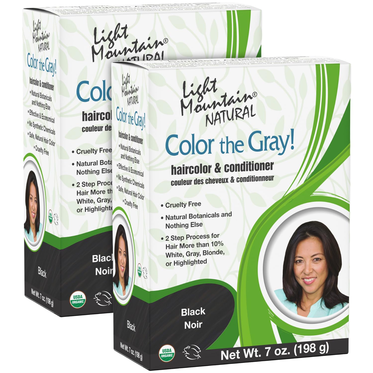 Foto 2 pulgar | Tinte Para El Cabello Light Mountain Henna Color The Grey Black 200 Ml X2 - Venta Internacional.