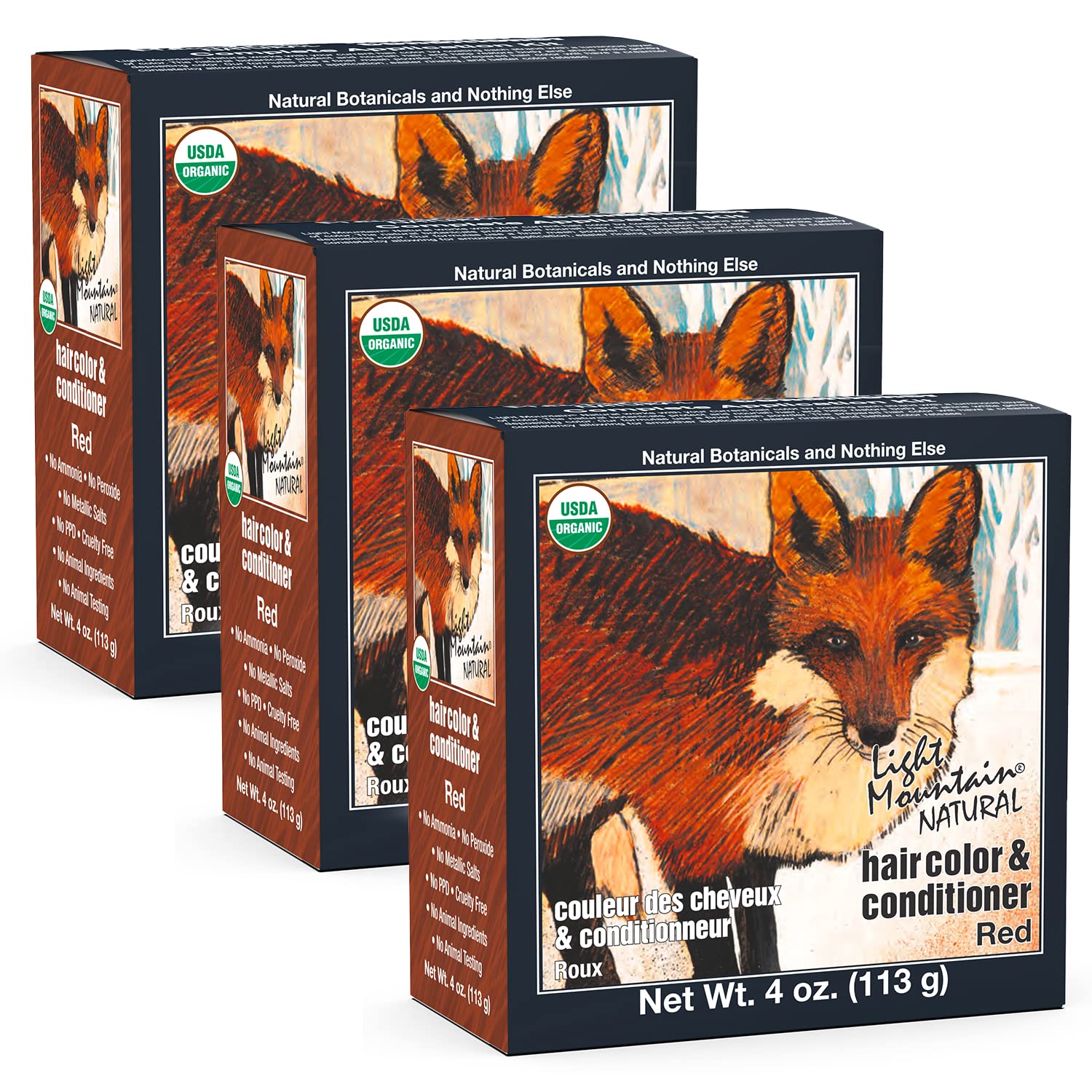 Tinte Para El Cabello Light Mountain Henna Red 120 Ml (paquete De 3) - Venta Internacional.