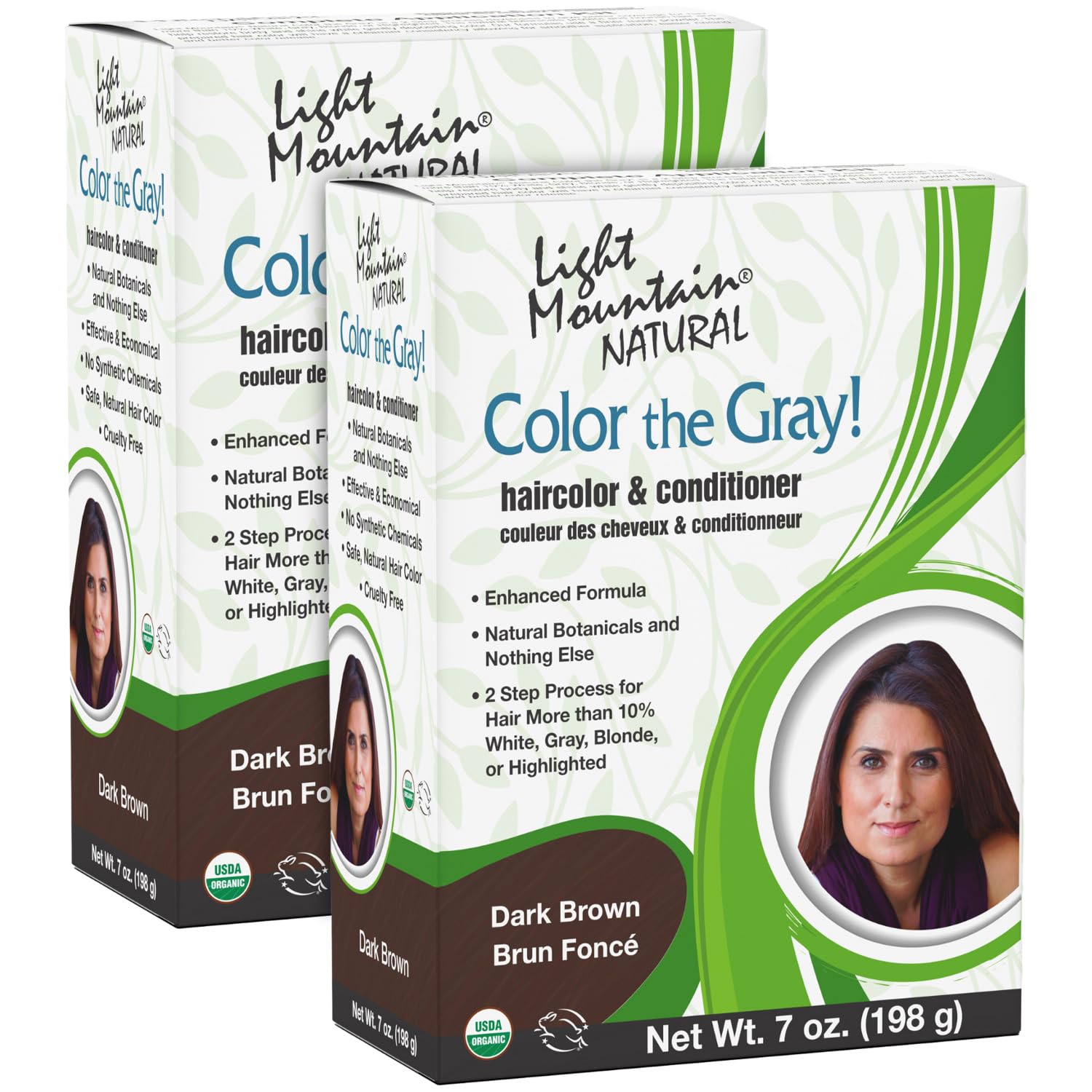 Tinte Para El Cabello Light Mountain Henna Color The Grey Dark Brown 200 Ml - Venta Internacional.