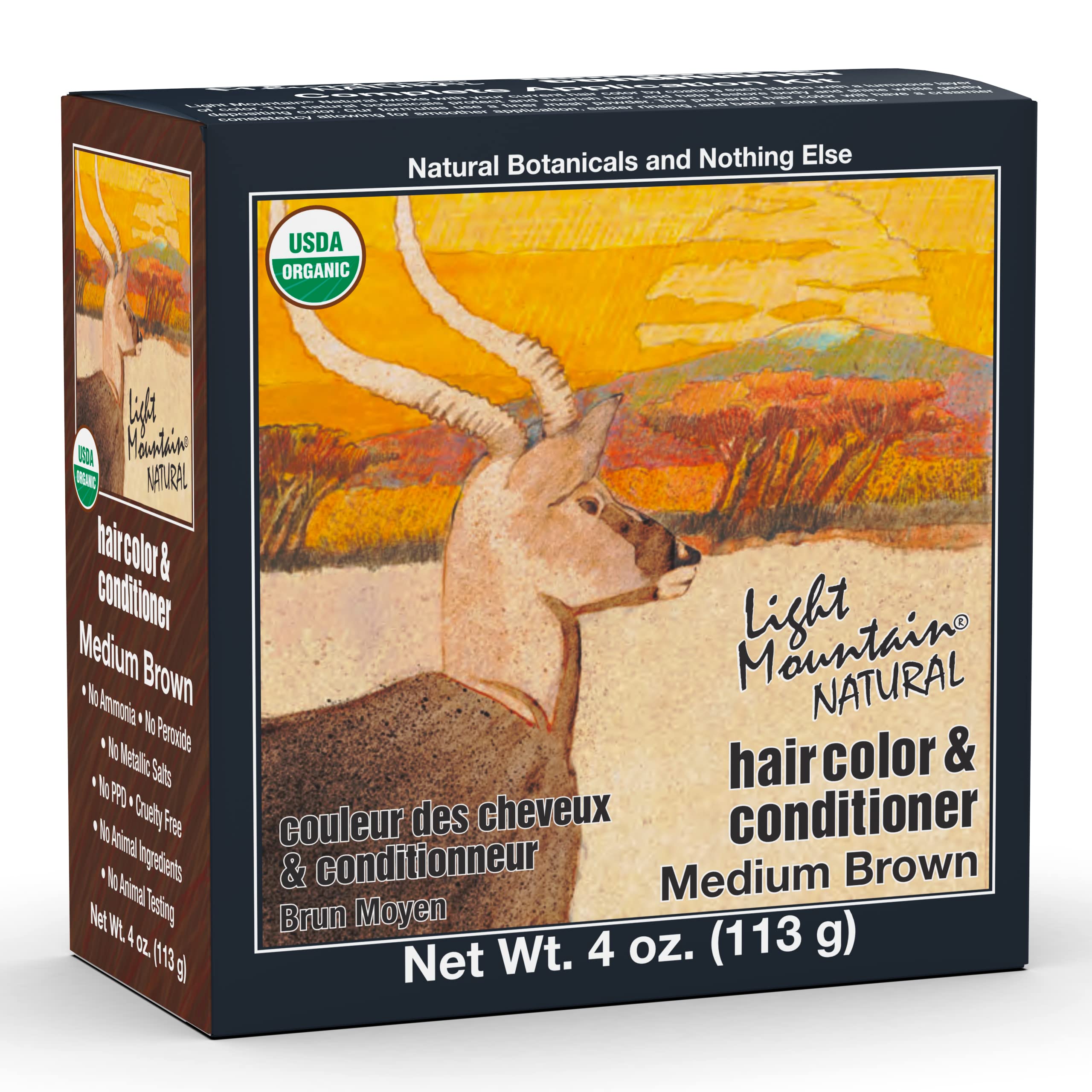 Tinte Para El Cabello Light Mountain Henna Marrón Medio 120 Ml - Venta Internacional.