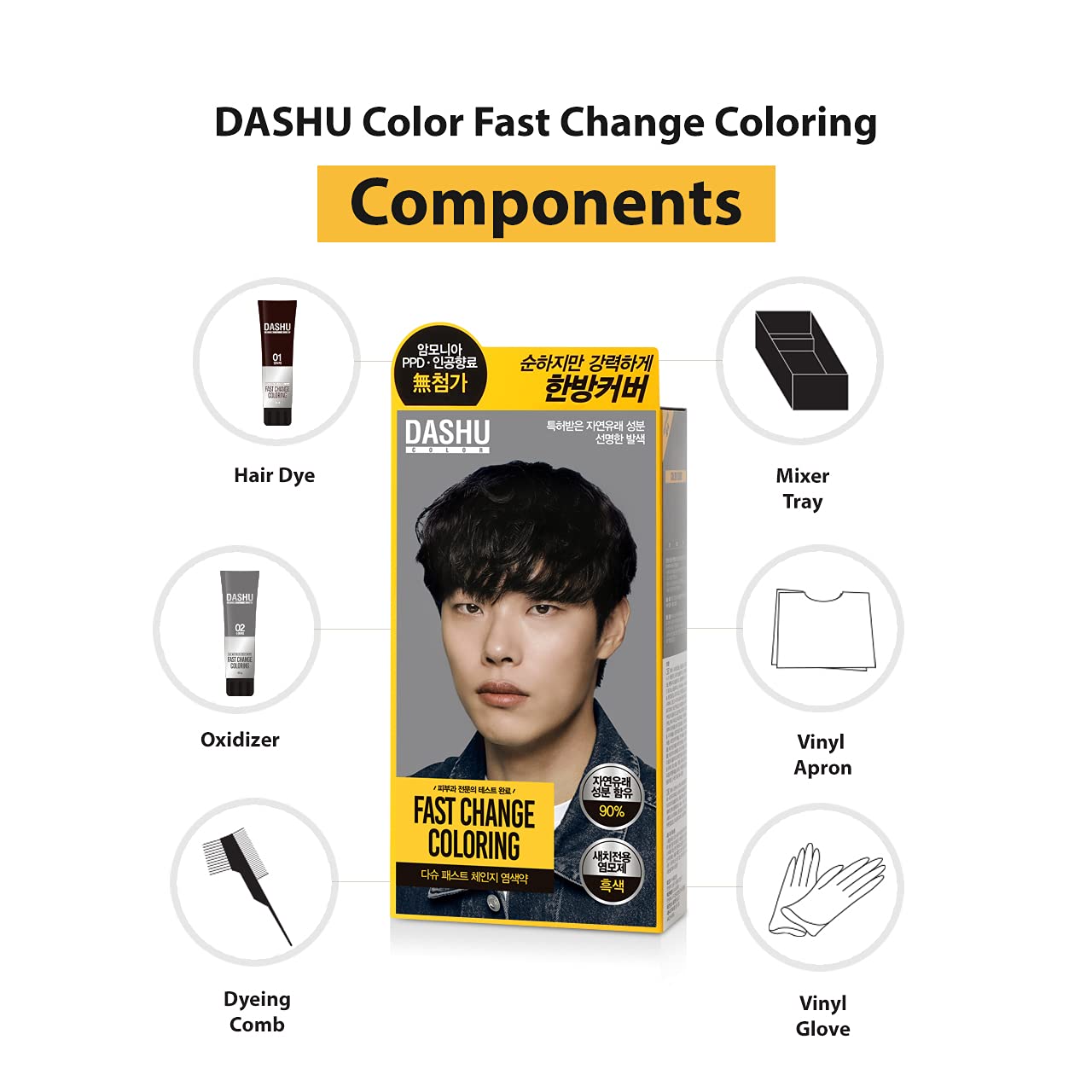 Foto 7 pulgar | Tinte Para El Cabello Dashu Color Fast Change Coloring Marrón Oscuro - Venta Internacional.
