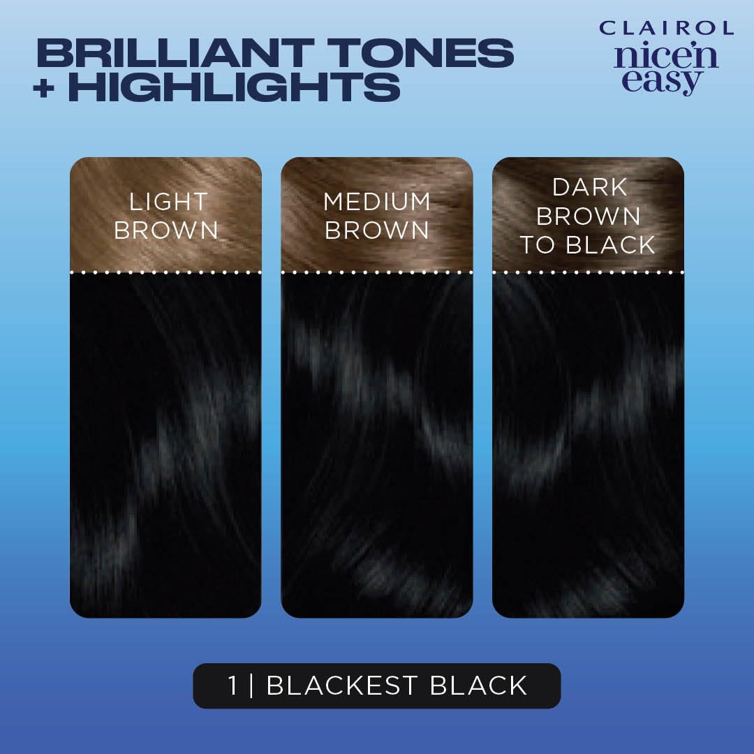 Foto 6 pulgar | Tinte Para El Cabello Clairol Nice'n Easy Permanent 1 Blackest Black X1 - Venta Internacional.