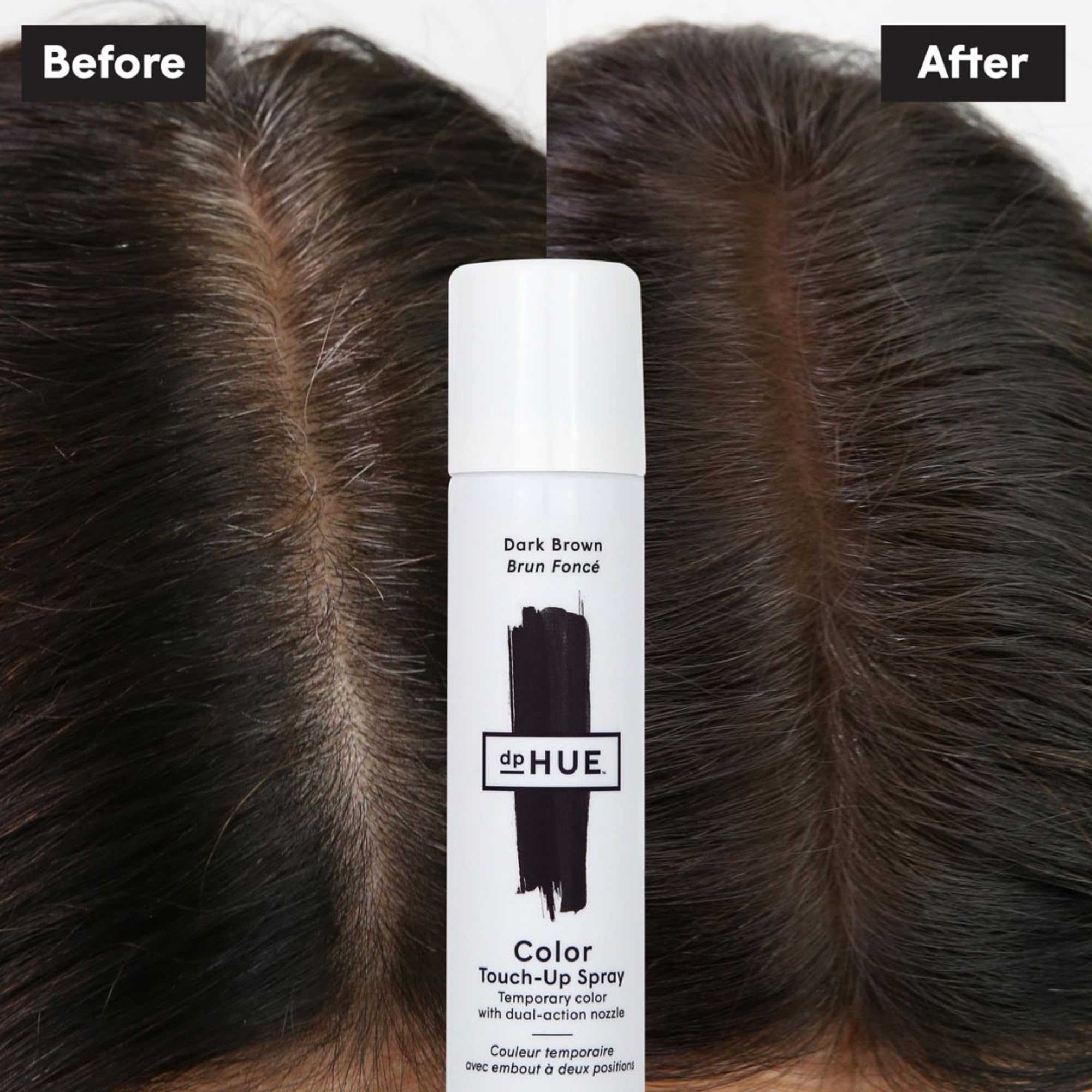 Foto 3 pulgar | Spray De Retoque Para Color De Cabello Dphue  Marrón Oscuro  50 Ml  Vegano - Venta Internacional.