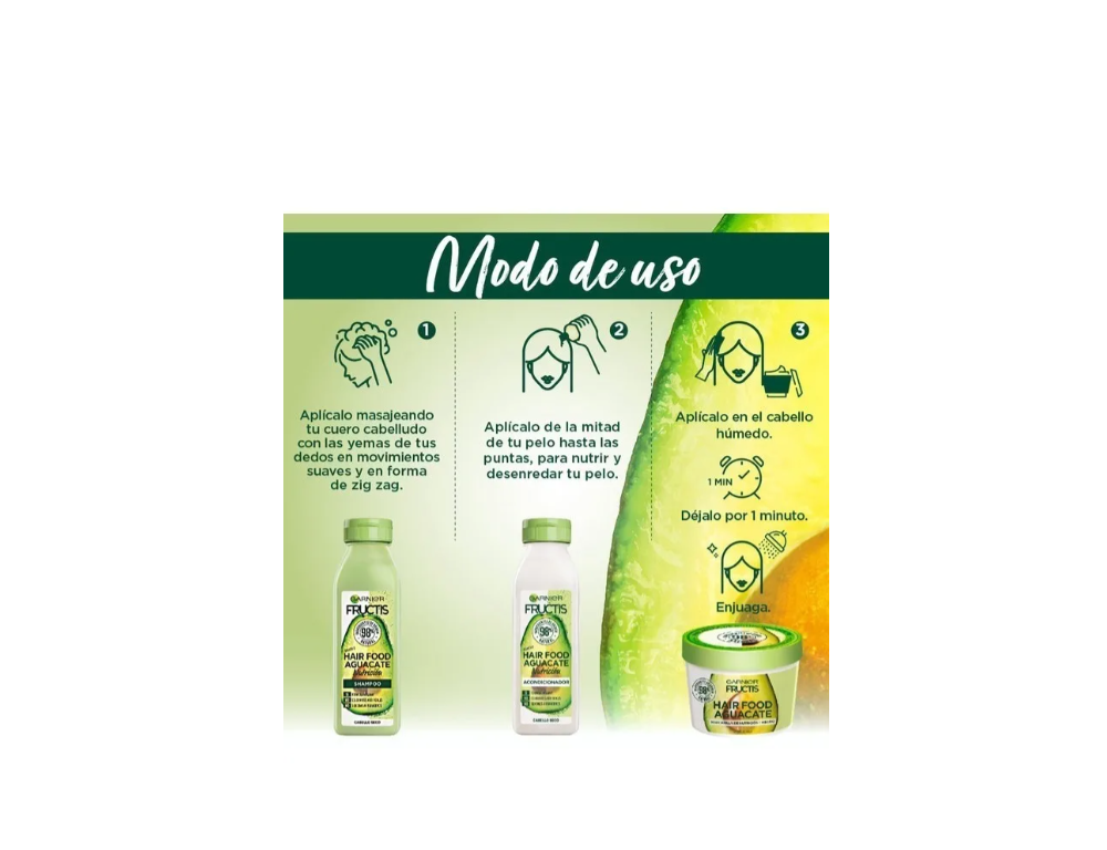 Foto 4 pulgar | Kit Garnier Fructis Hair Food Aguacate de Rutina Completa