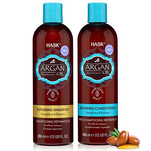 Foto 2 pulgar | Venta Internacional - Set De Champú Y Acondicionador Hask Argan Oil Repair 355 Ml