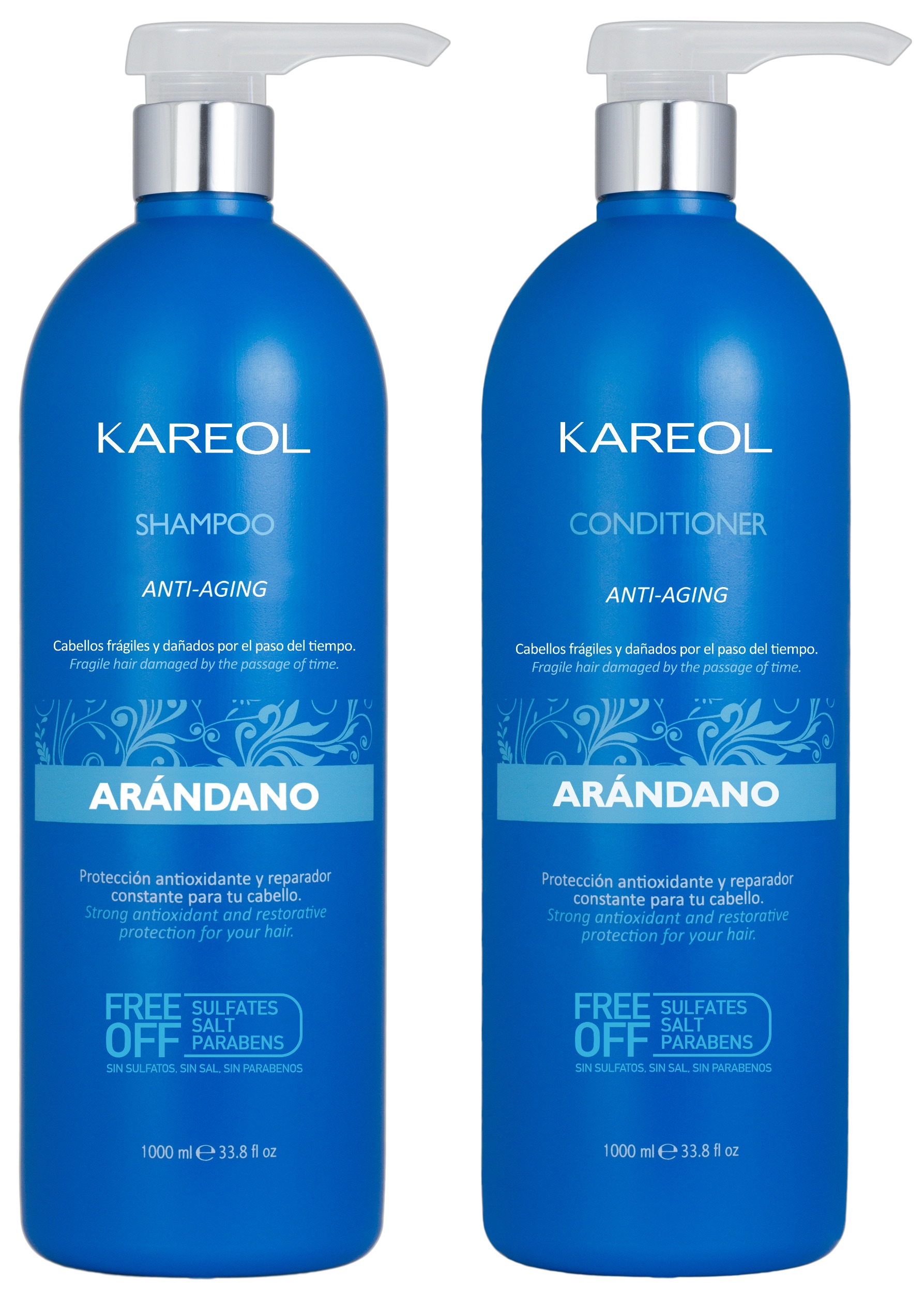 Kit Cuidado De Cabello Kareol Arándano Anti Edad Sh Y Ac 1 Litro $629