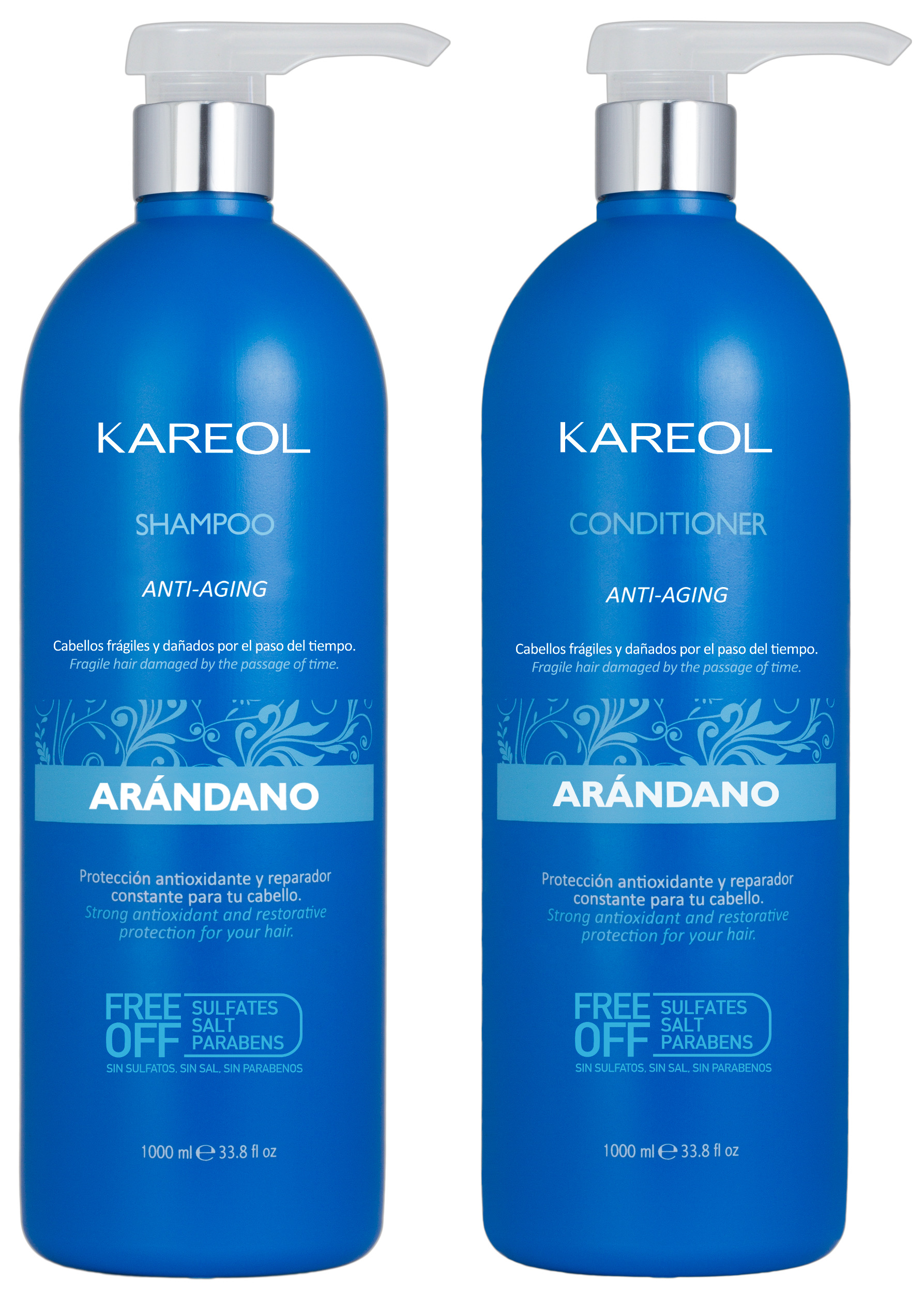 Foto 2 pulgar | Kit Cuidado De Cabello Kareol Arándano Anti Edad Sh Y Ac 1 Litro