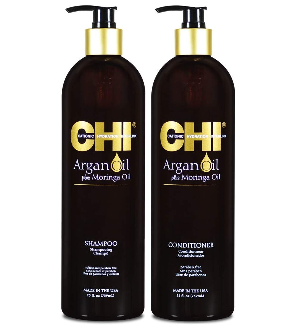 Foto 2 pulgar | Set De Champú Y Acondicionador Chi Con Aceite De Argán Y Aceite De Moringa 750 Ml - Venta Internacional.