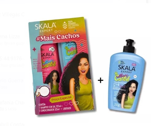 Foto 2 pulgar | Kit Shampoo Y Acondicionador + Mascarilla Para Rizos Skala