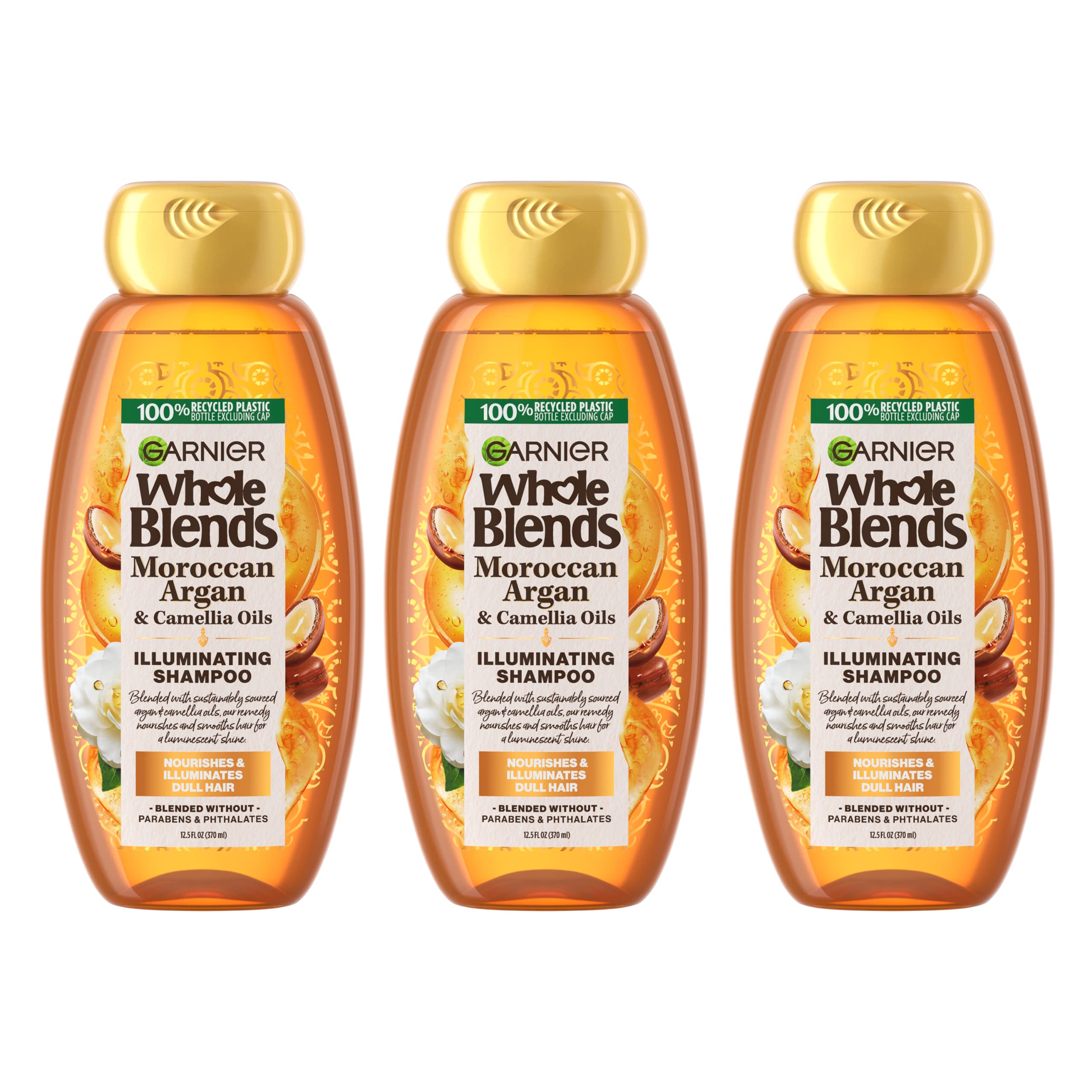 Foto 2 pulgar | Shampoo Garnier Whole Blends de Aceites de Argán y Camelia Marroquíes 375 ml - Venta Internacional