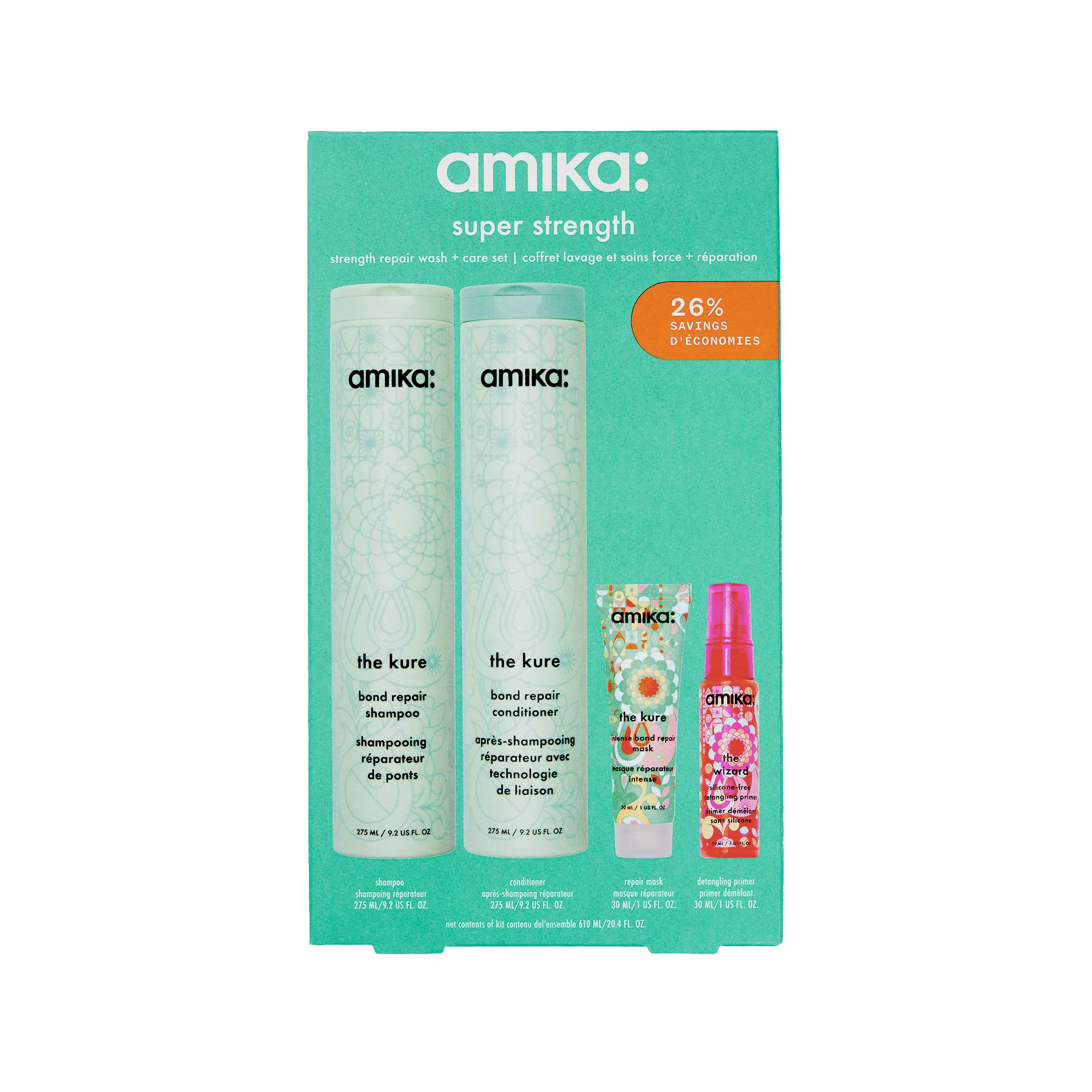 Foto 2 | Set para el Cuidado del Cabello Amika Super Strength Repair Wash + Care - Venta Internacional