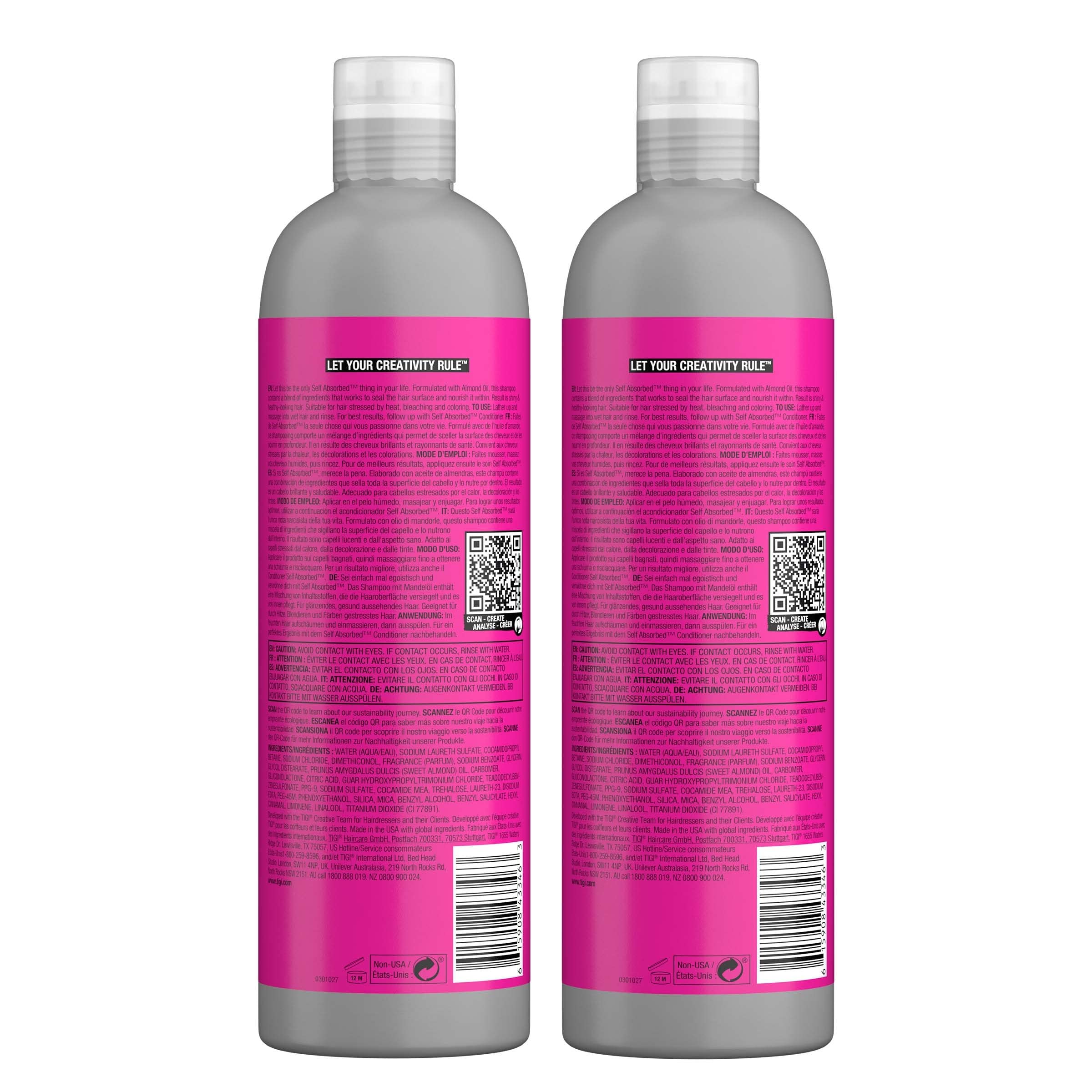 Foto 4 pulgar | Shampoo y Acondicionador Tigi Bed Head Self Absorbed 750 Ml - Venta Internacional