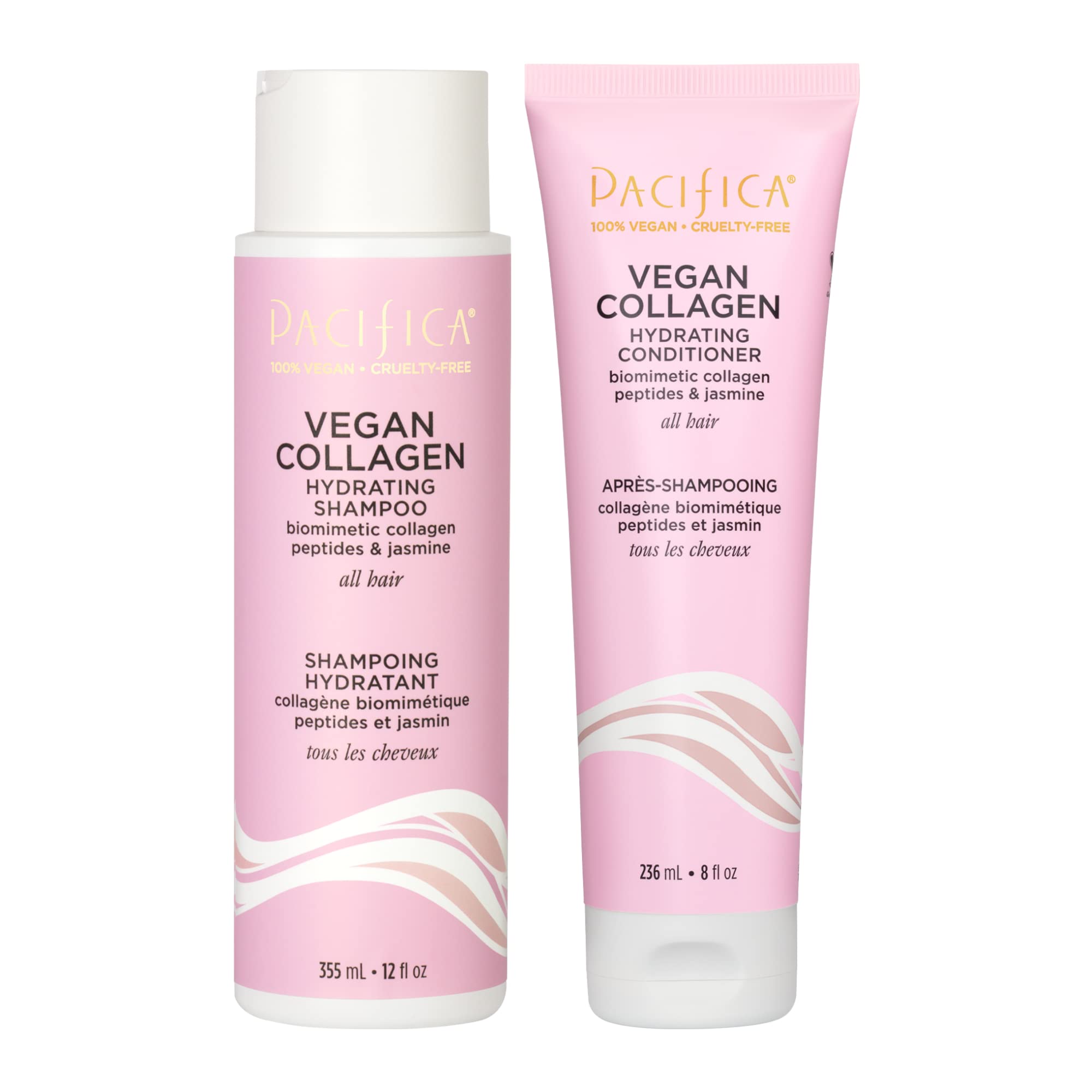 Set De Champú Y Acondicionador Pacifica Vegan Collagen 350 Ml - Venta Internacional.