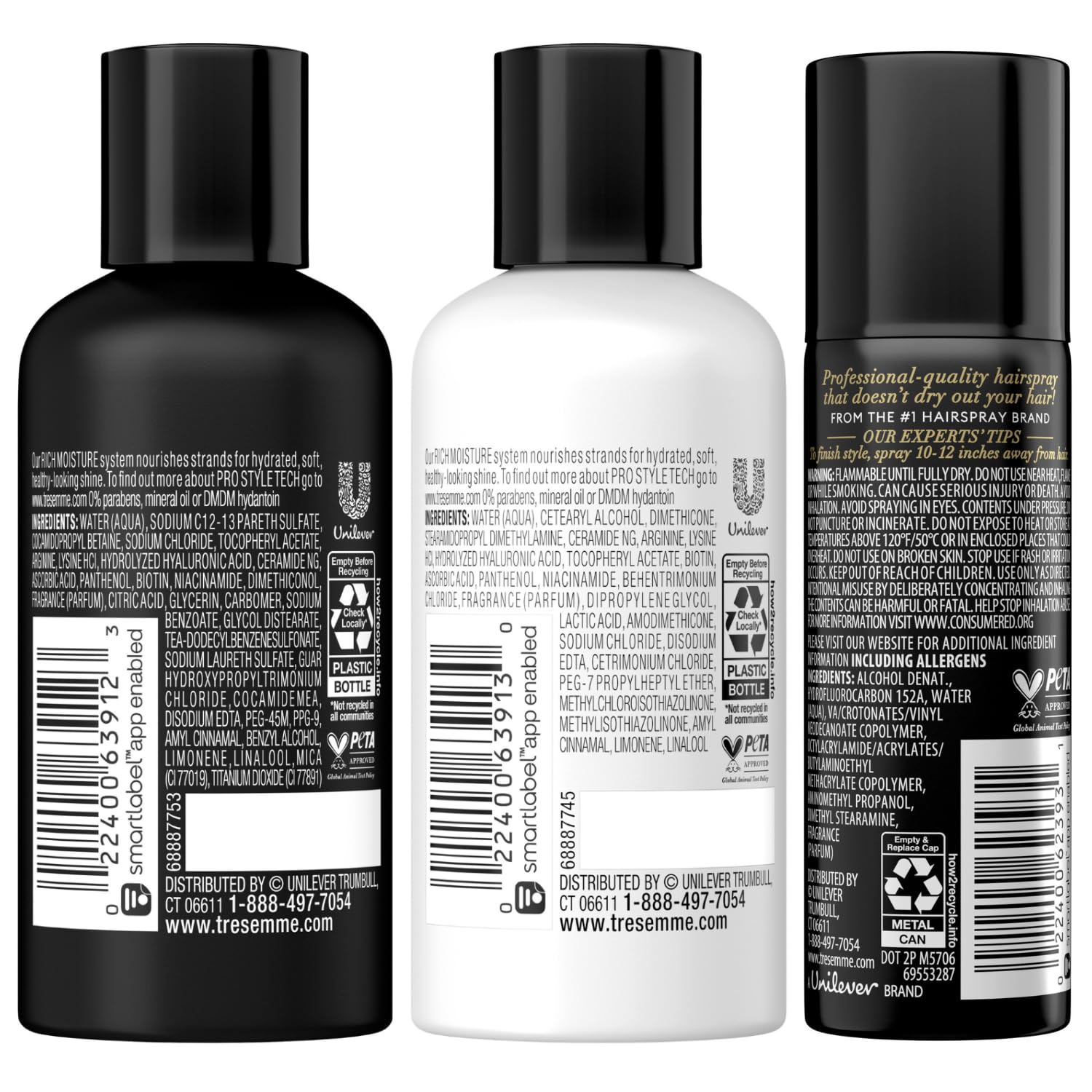 Foto 3 pulgar | Set De Viaje Para El Cuidado Del Cabello Tresemmé Rich Moisture Con Laca Para El Cabello - Venta Internacional.