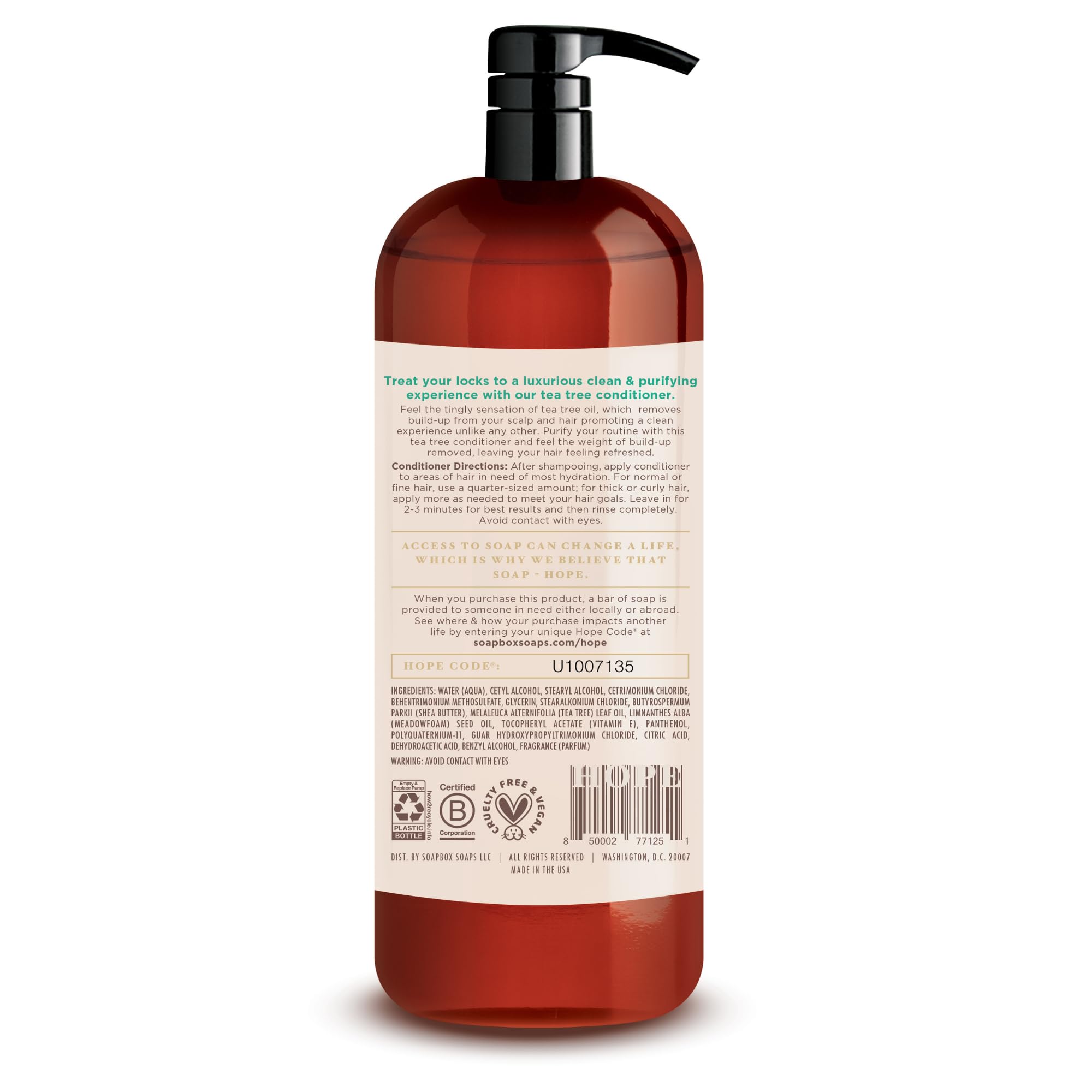 Foto 2 | Set De Champú Y Acondicionador Soapbox Con Aceite De Árbol De Té, 1 Litro - Venta Internacional.