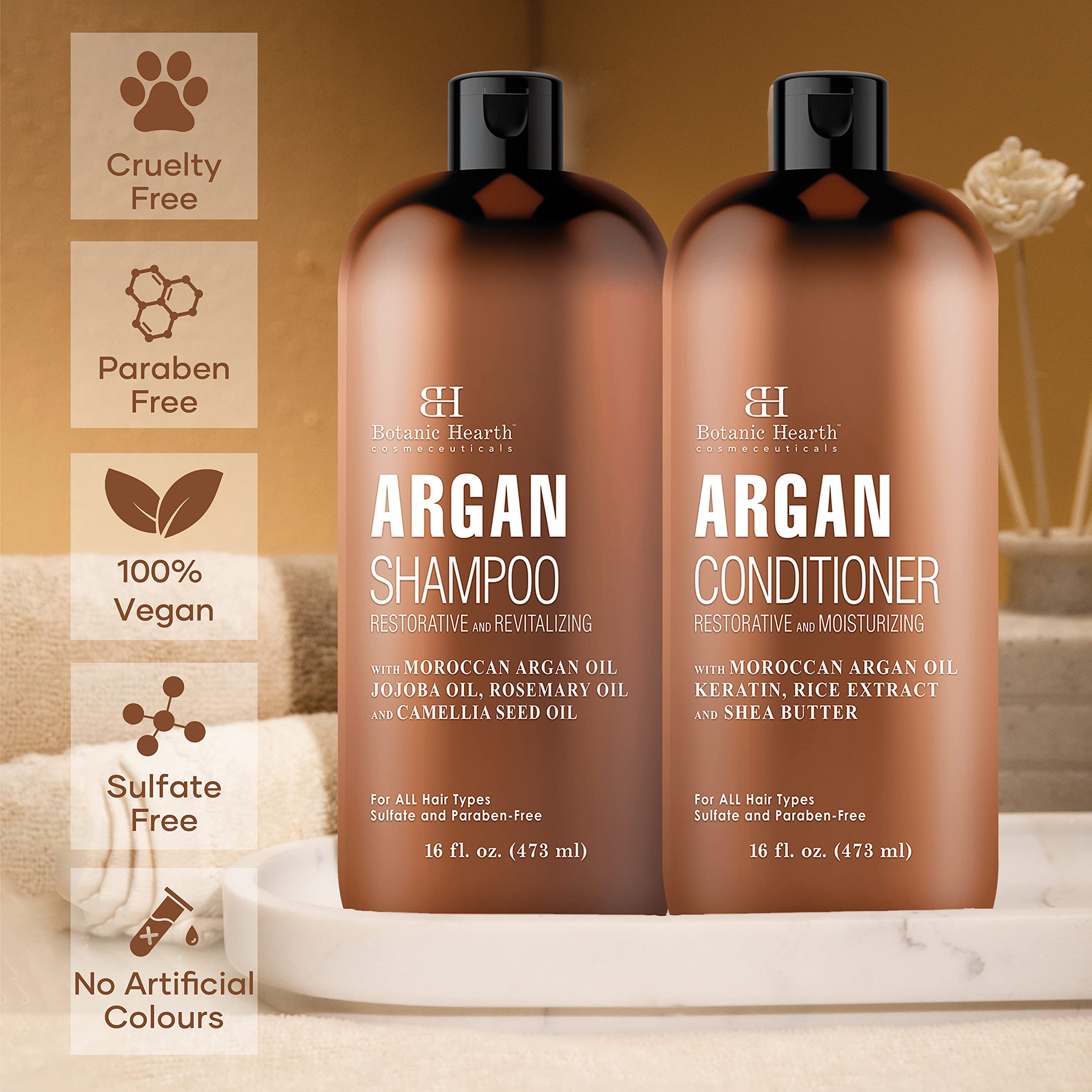 Foto 6 pulgar | Set De Champú Y Acondicionador Botanic Hearth Argan Oil - Venta Internacional.