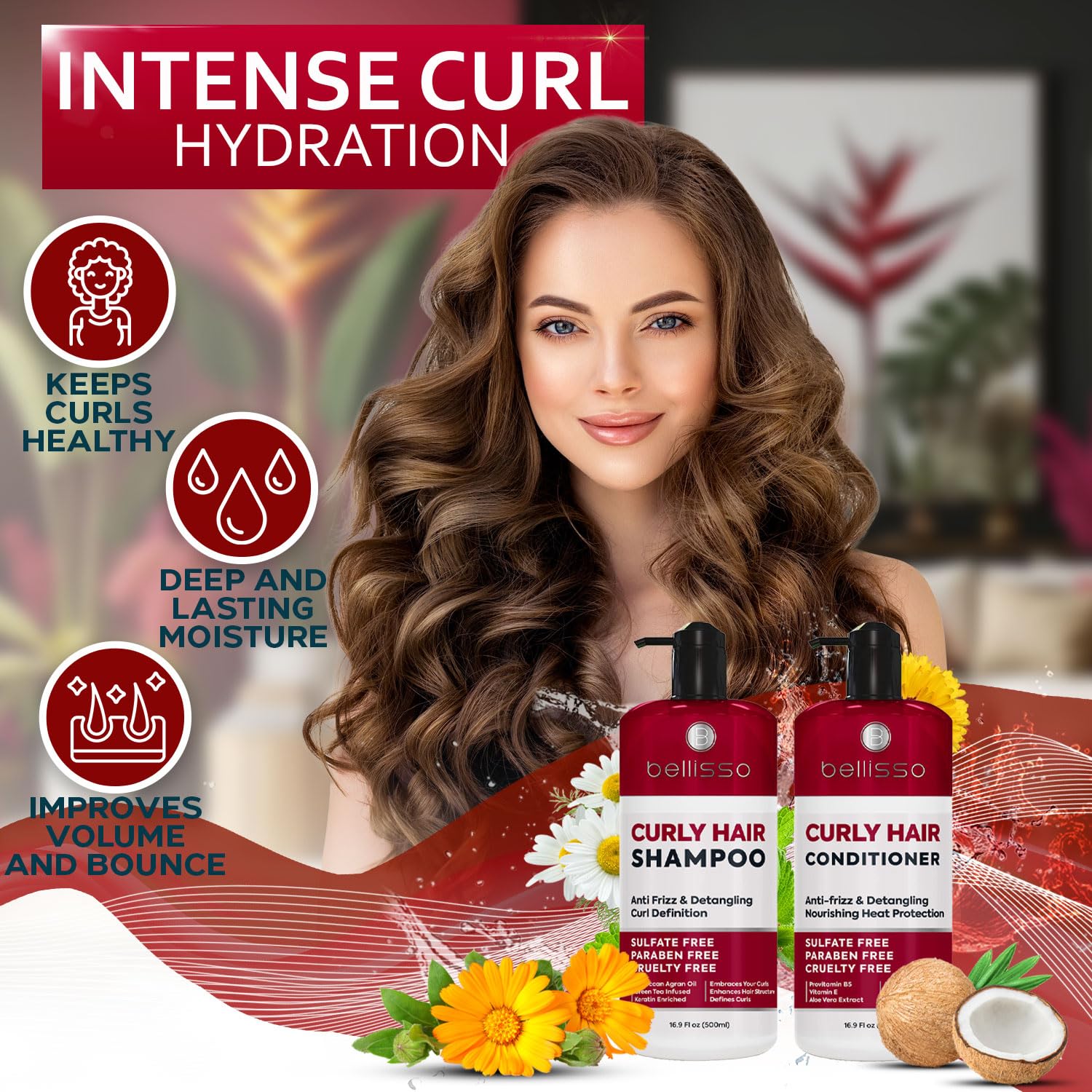 Foto 3 pulgar | Set De Champú Y Acondicionador Bellisso Curly Hair Defining - Venta Internacional.