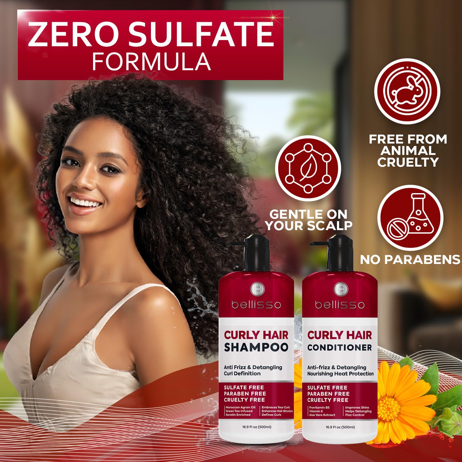 Foto 6 pulgar | Set De Champú Y Acondicionador Bellisso Curly Hair Defining - Venta Internacional.
