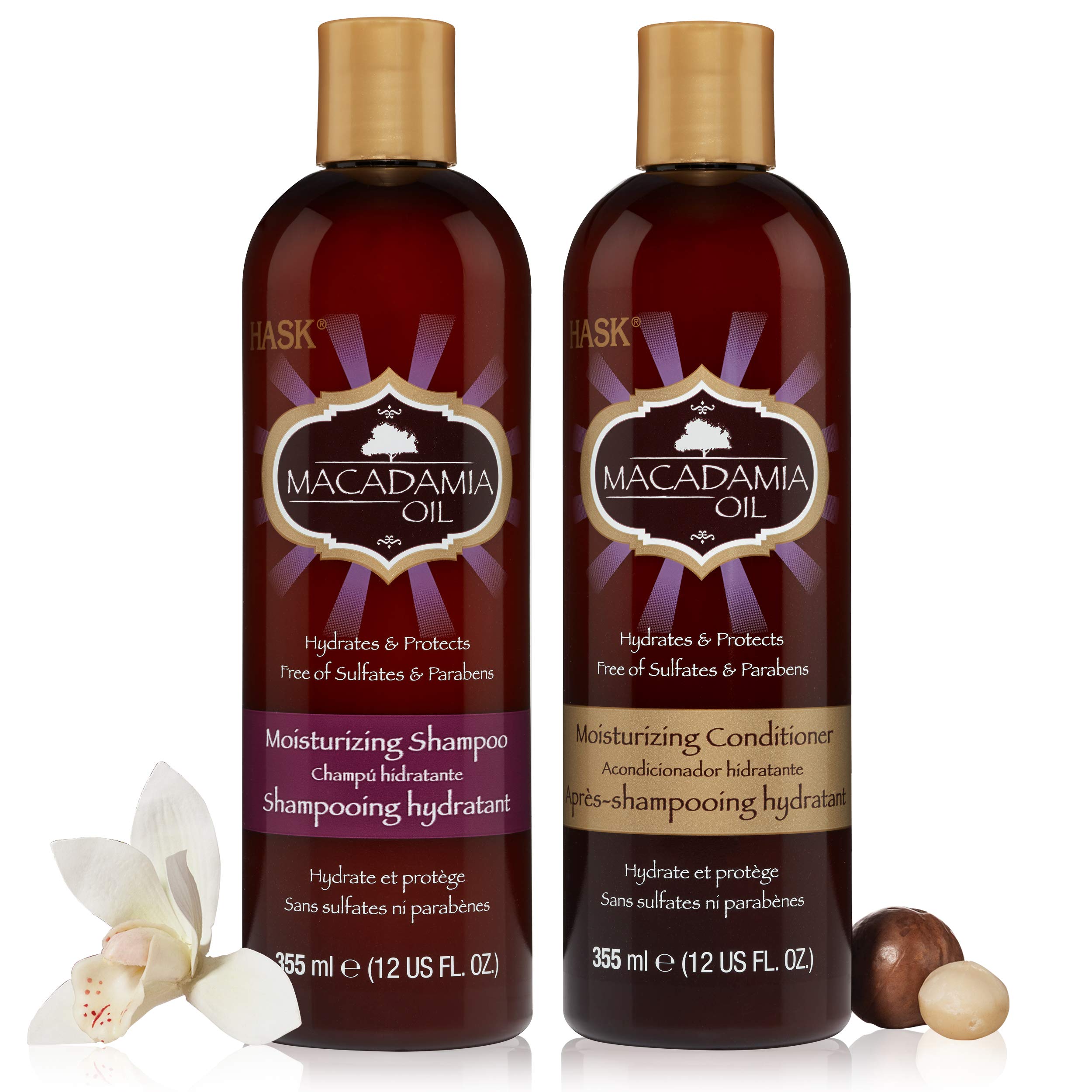 Set De Champú Y Acondicionador Hask Macadamia Oil Hidratante - Venta Internacional.